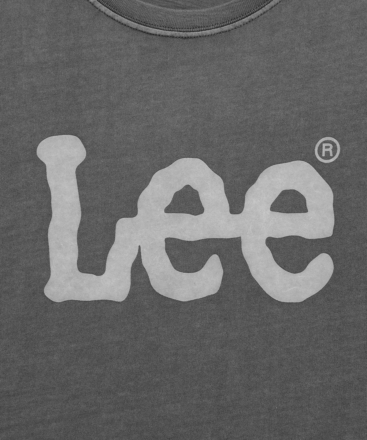 리(LEE) 빅 트위치 로고 다잉 긴팔 티셔츠 피그먼트 챠콜