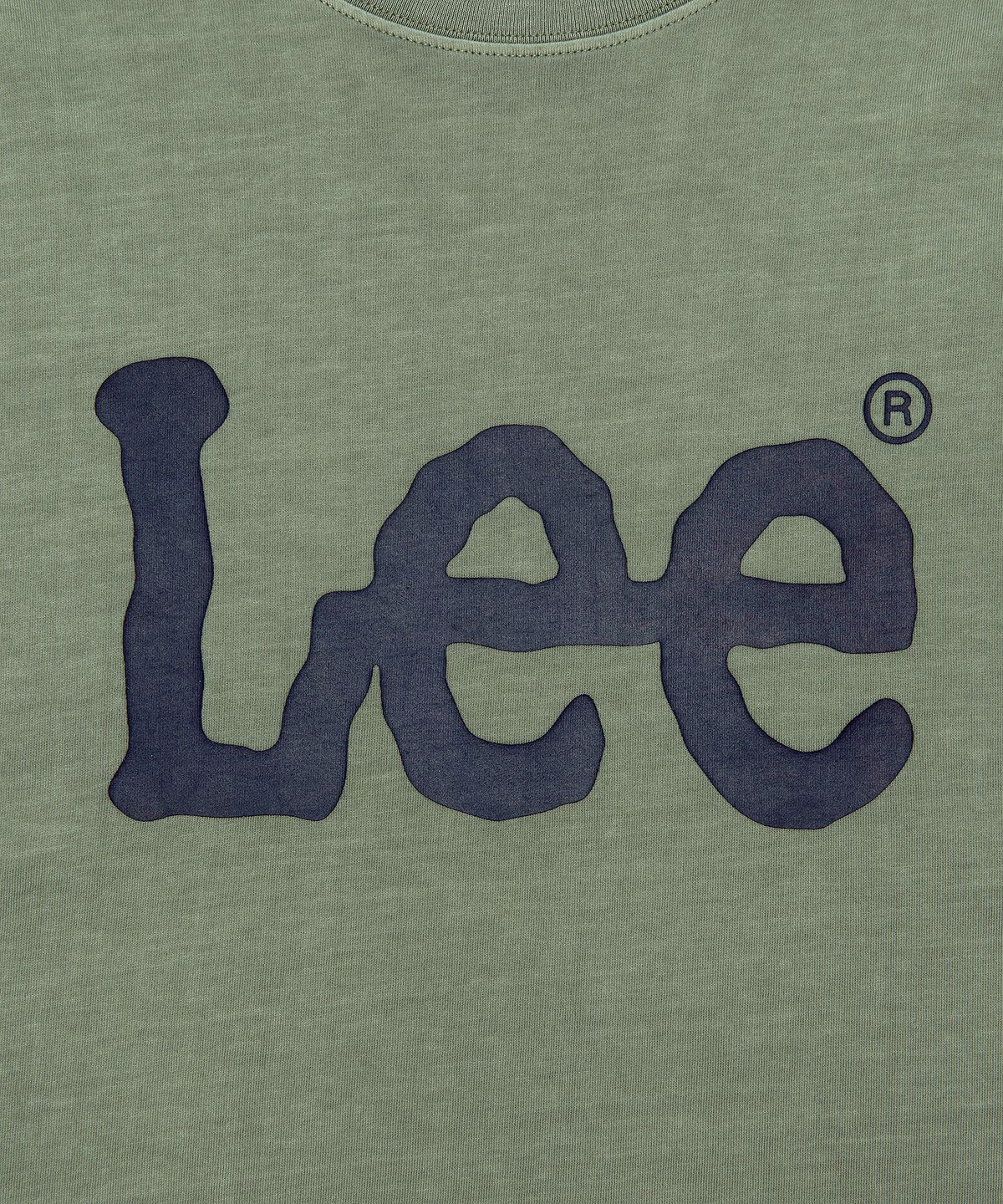 리(LEE) 빅 트위치 로고 다잉 긴팔 티셔츠 피그먼트 그린