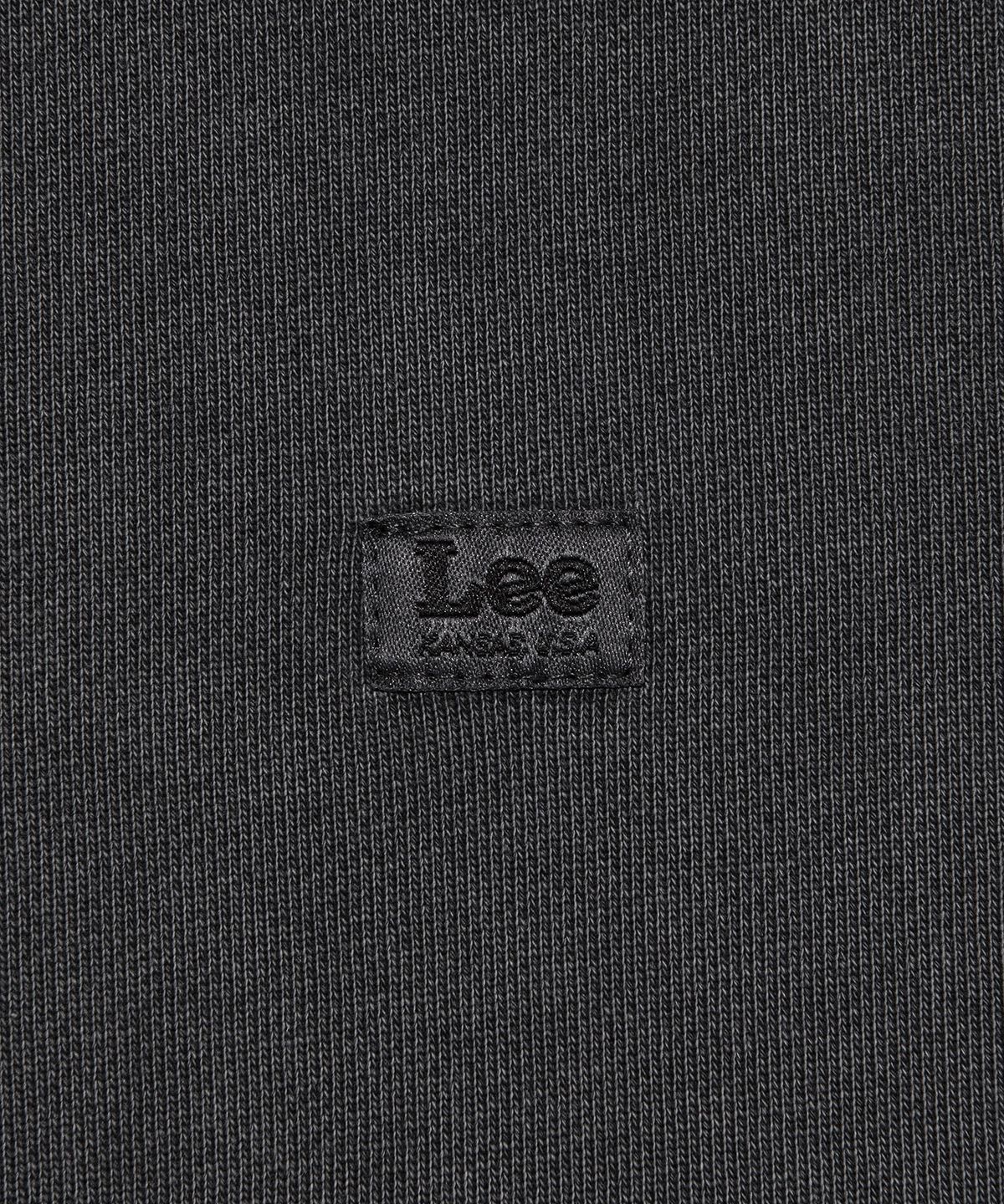리(LEE) 다이드 라벨 후드 티셔츠 피그먼트 챠콜