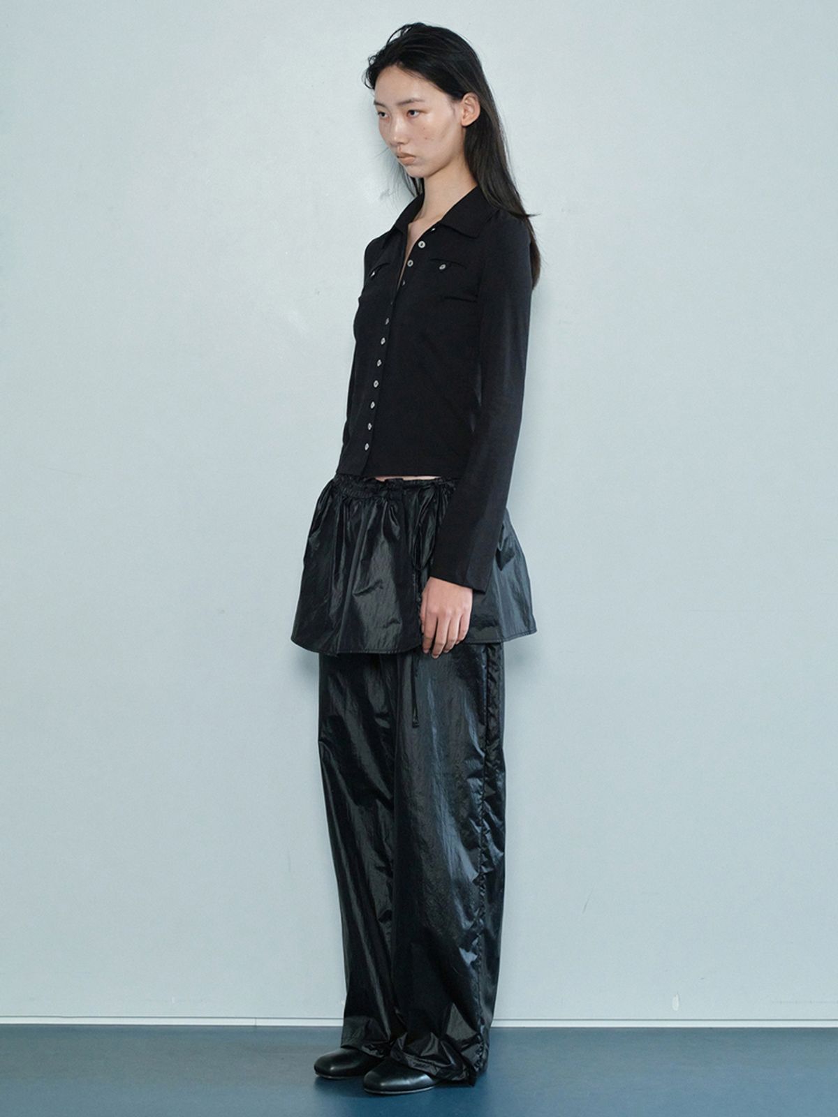 세릭(CERRIC) SHINY SKIRT PANTS / BLACK
