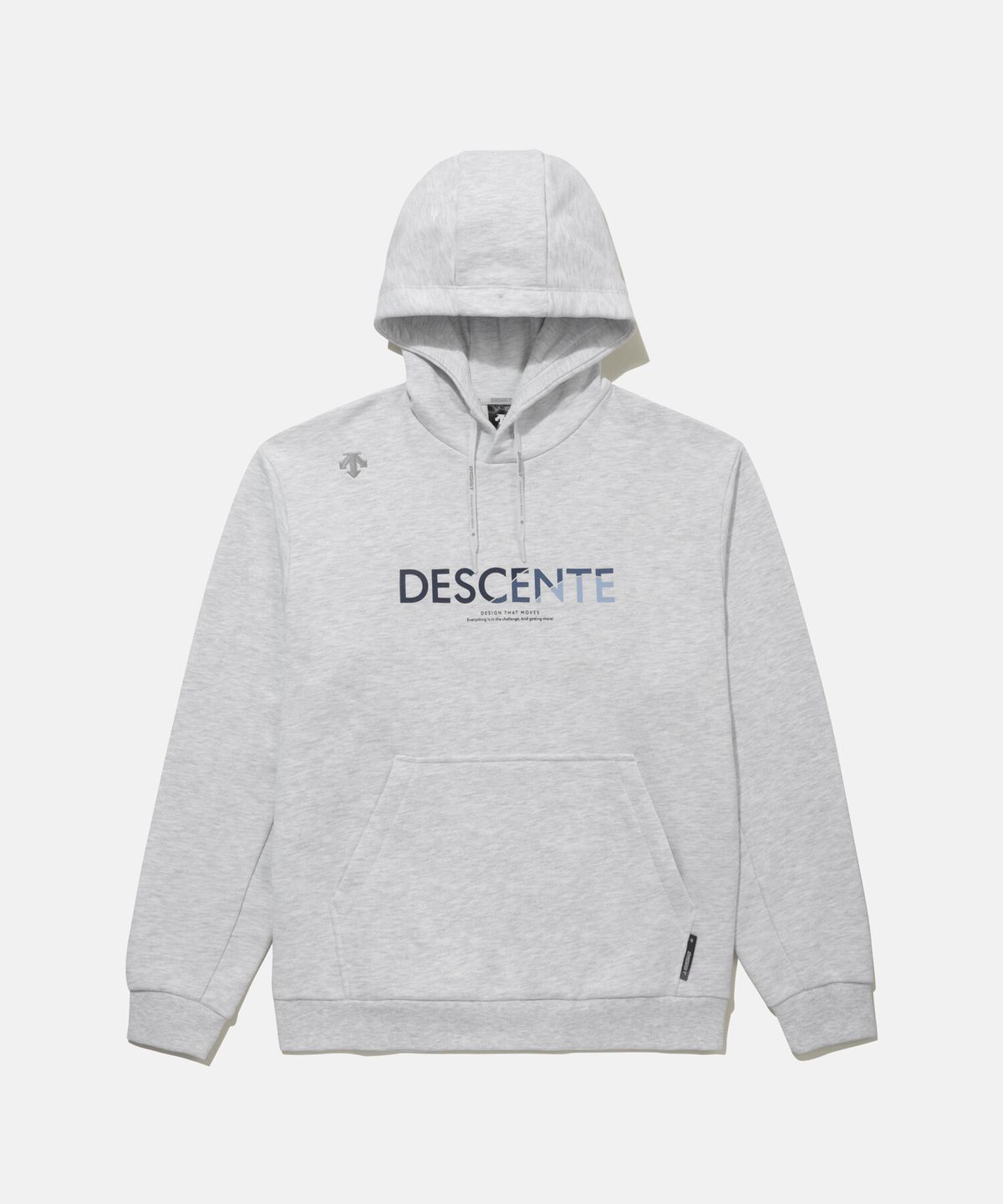 데상트(DESCENTE) 그래픽 스포츠테리 후드 티셔츠 멜란지 그레이(SQ323UHD71)