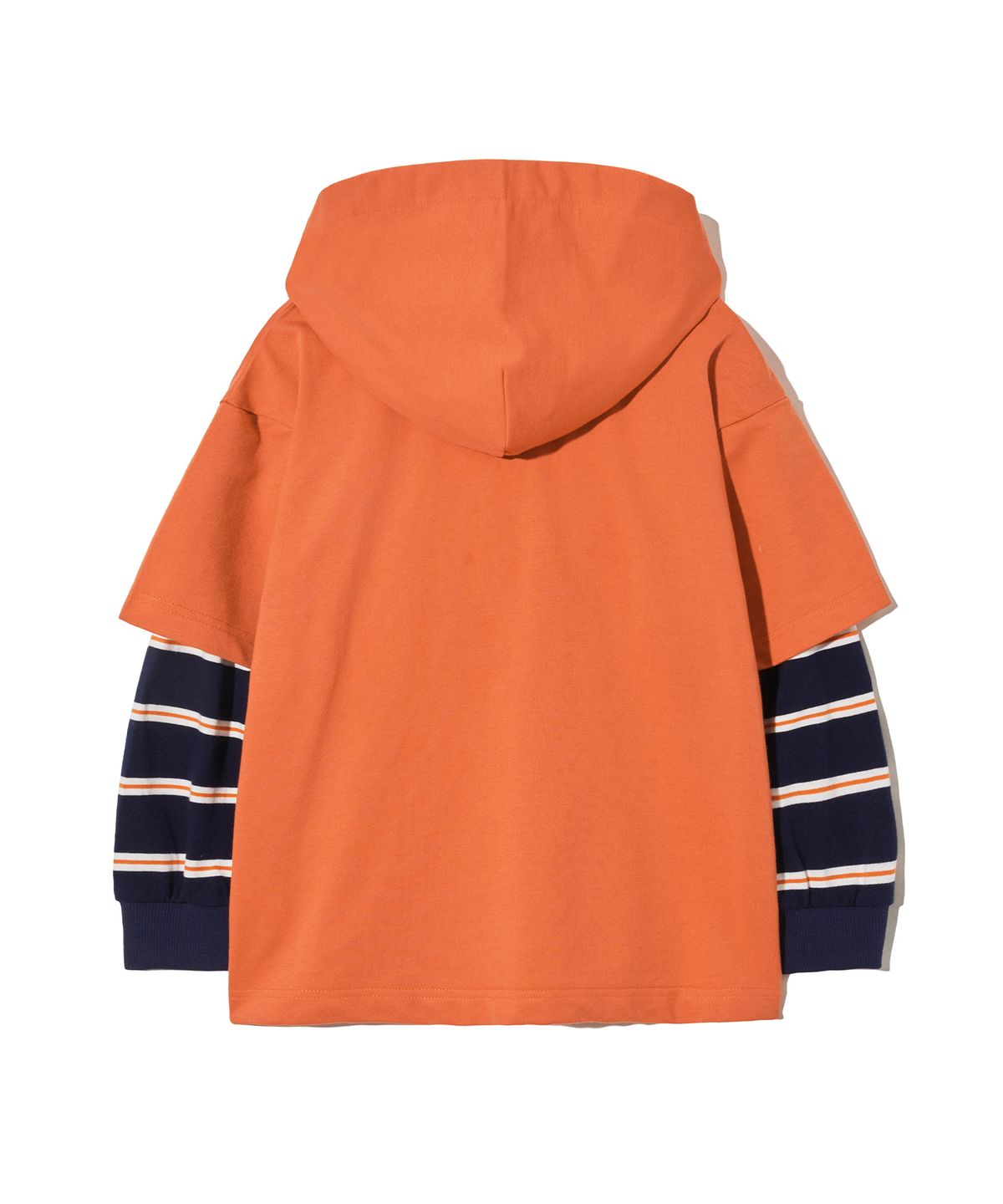 브라운브레스 키즈(BROWNBREATH KIDS) KIDS TAG LAYERED HOODIE - ORANGE