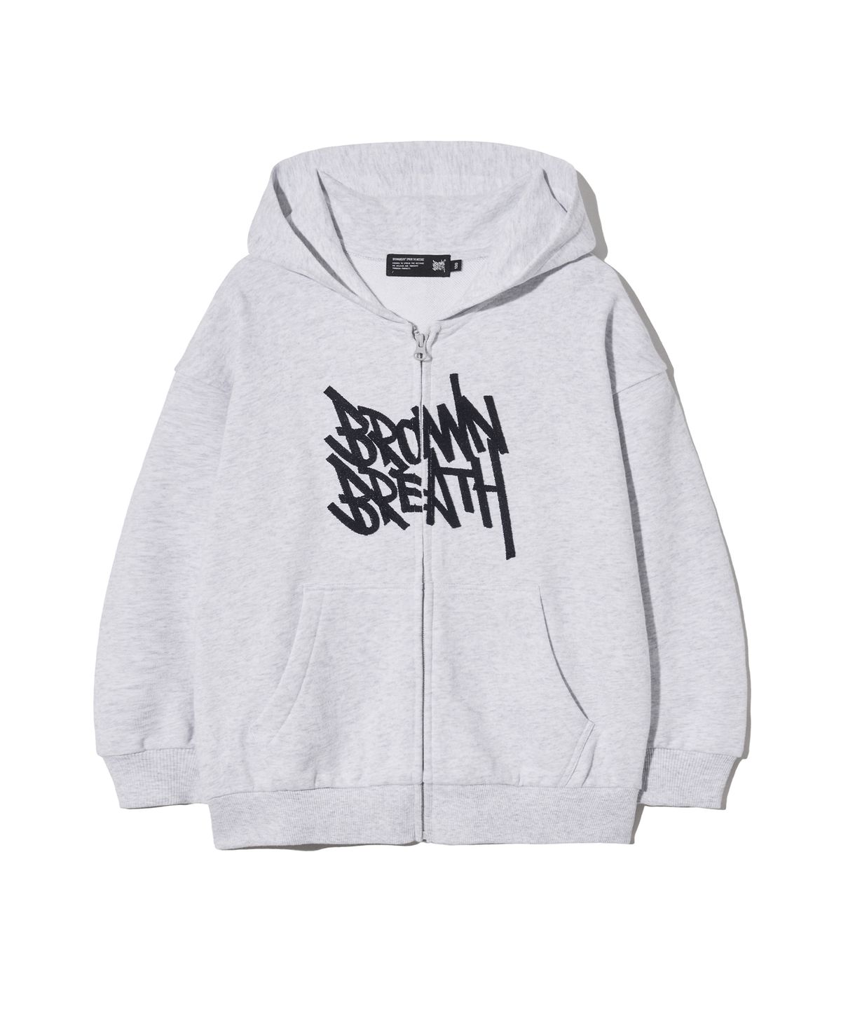 브라운브레스 키즈(BROWNBREATH KIDS) KIDS TAG HOOD ZIP UP - ASH