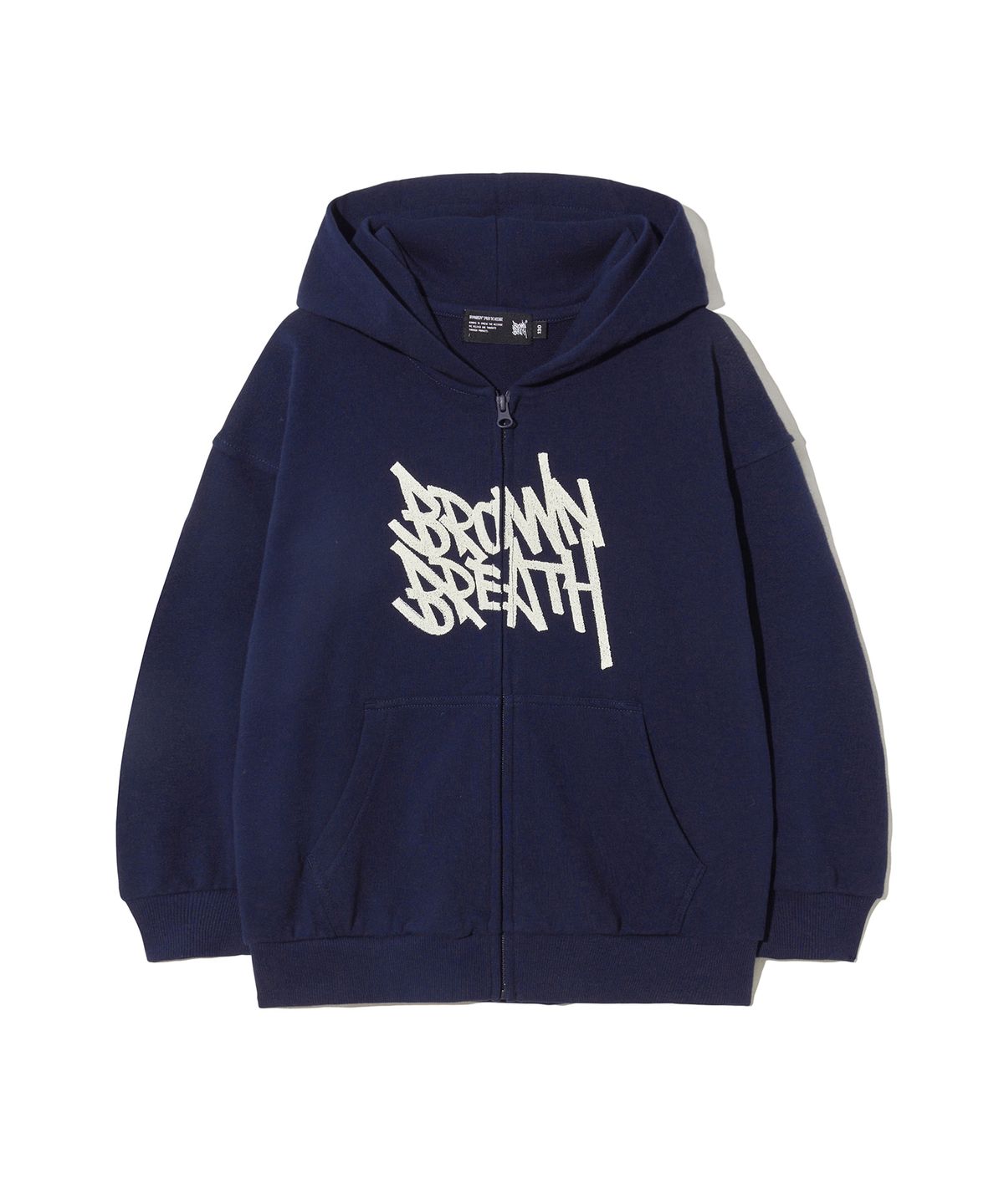 브라운브레스 키즈(BROWNBREATH KIDS) KIDS TAG HOOD ZIP UP - NAVY