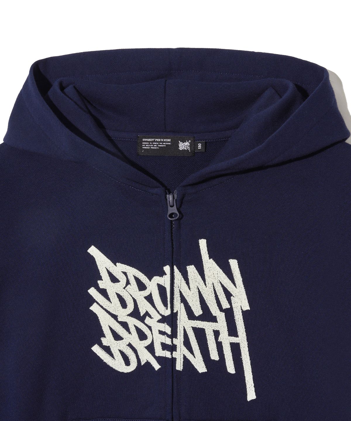브라운브레스 키즈(BROWNBREATH KIDS) KIDS TAG HOOD ZIP UP - NAVY