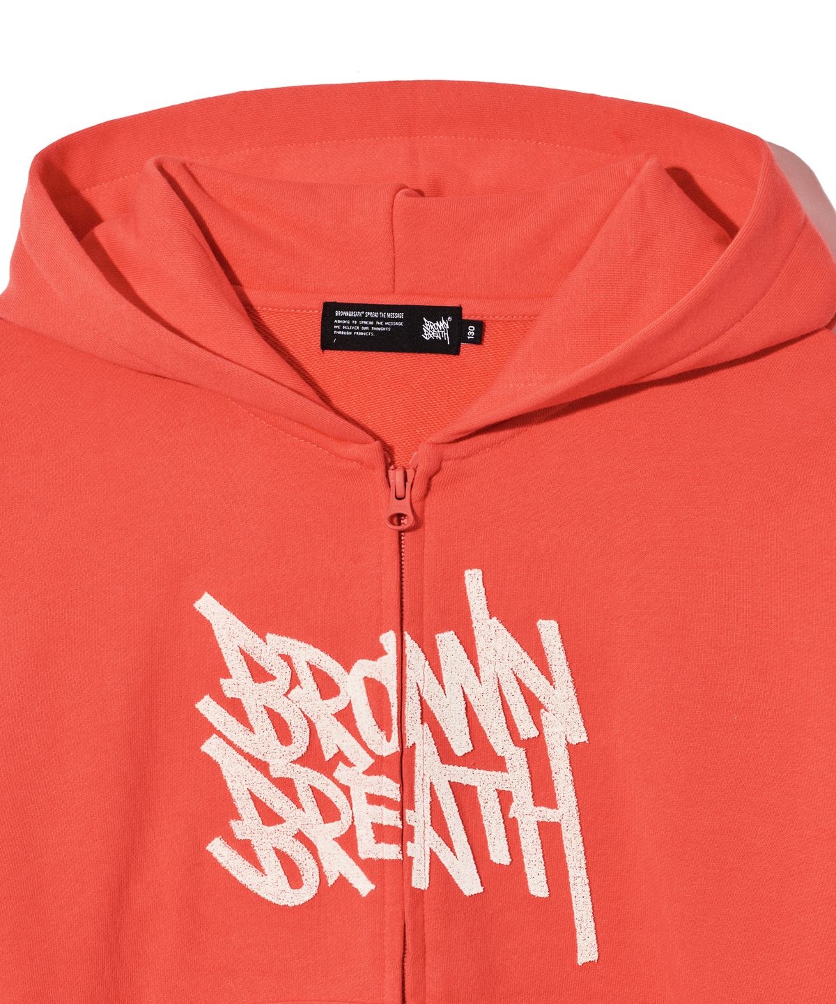브라운브레스 키즈(BROWNBREATH KIDS) KIDS TAG HOOD ZIP UP - ORANGE