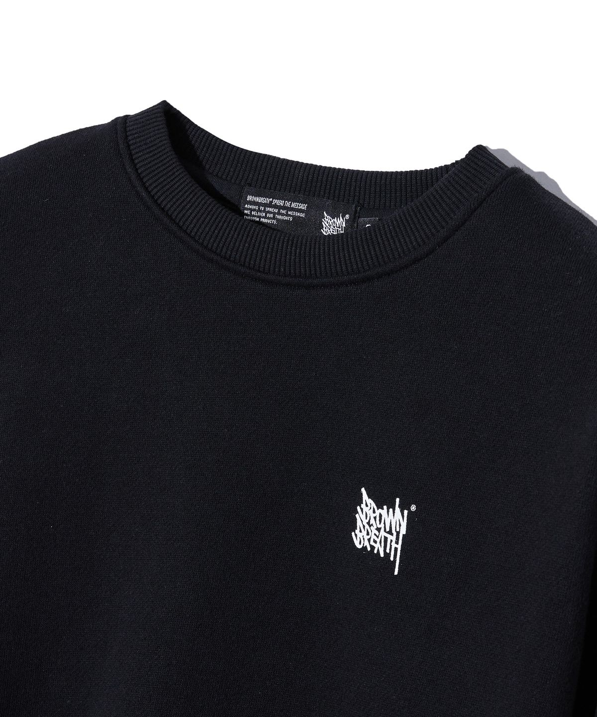 브라운브레스 키즈(BROWNBREATH KIDS) KIDS TAG CREWNECK - BLACK