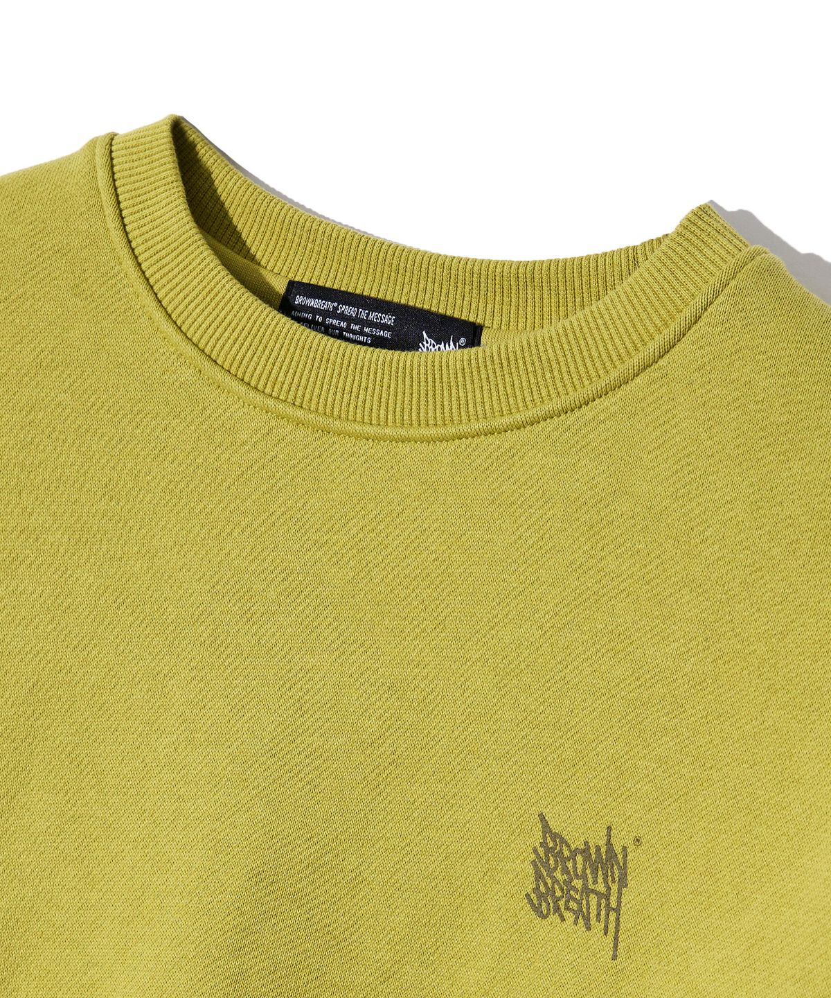 브라운브레스 키즈(BROWNBREATH KIDS) KIDS TAG CREWNECK - LIME