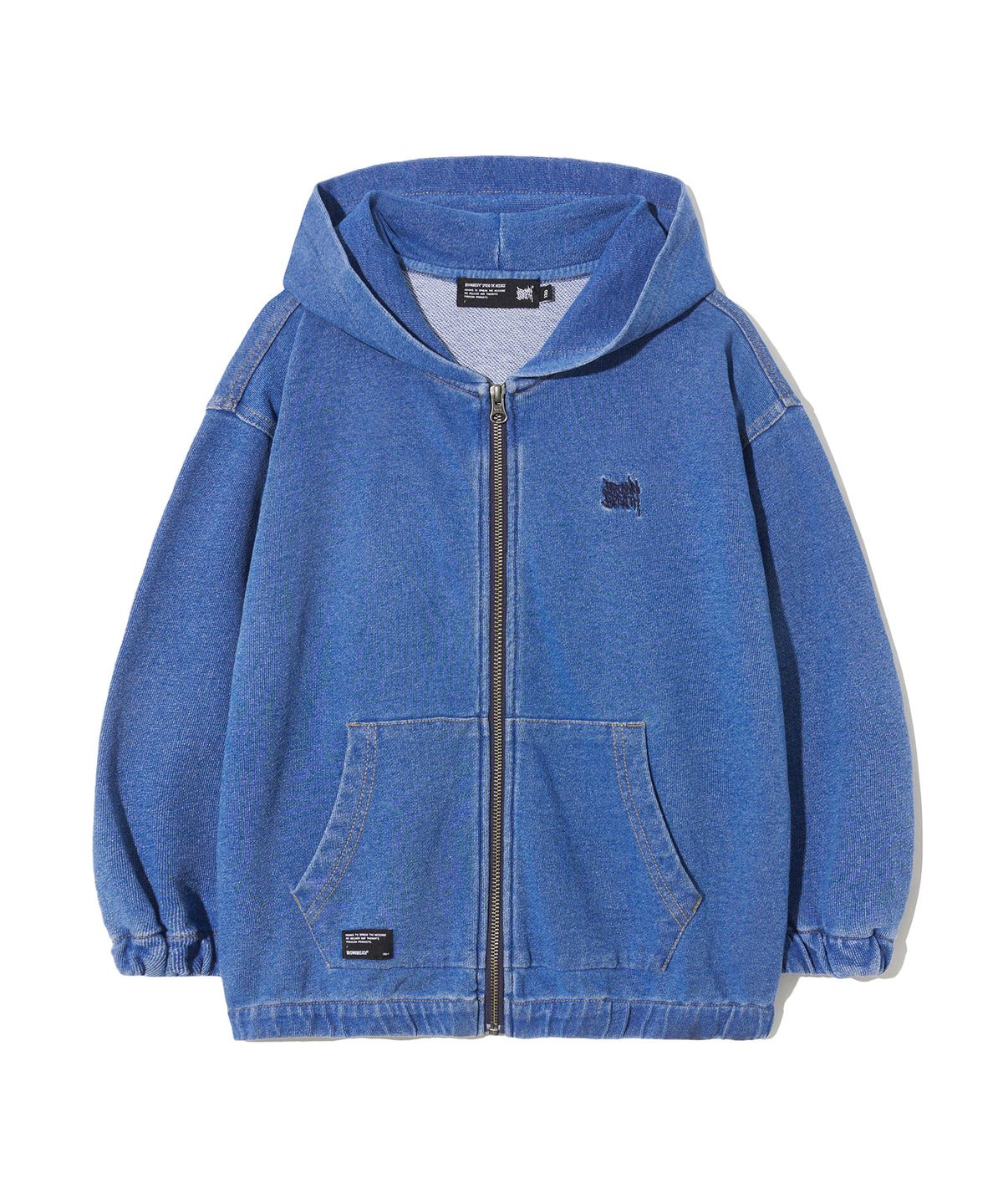 브라운브레스 키즈(BROWNBREATH KIDS) KIDS DENIM HOOD ZIP UP - BLUE