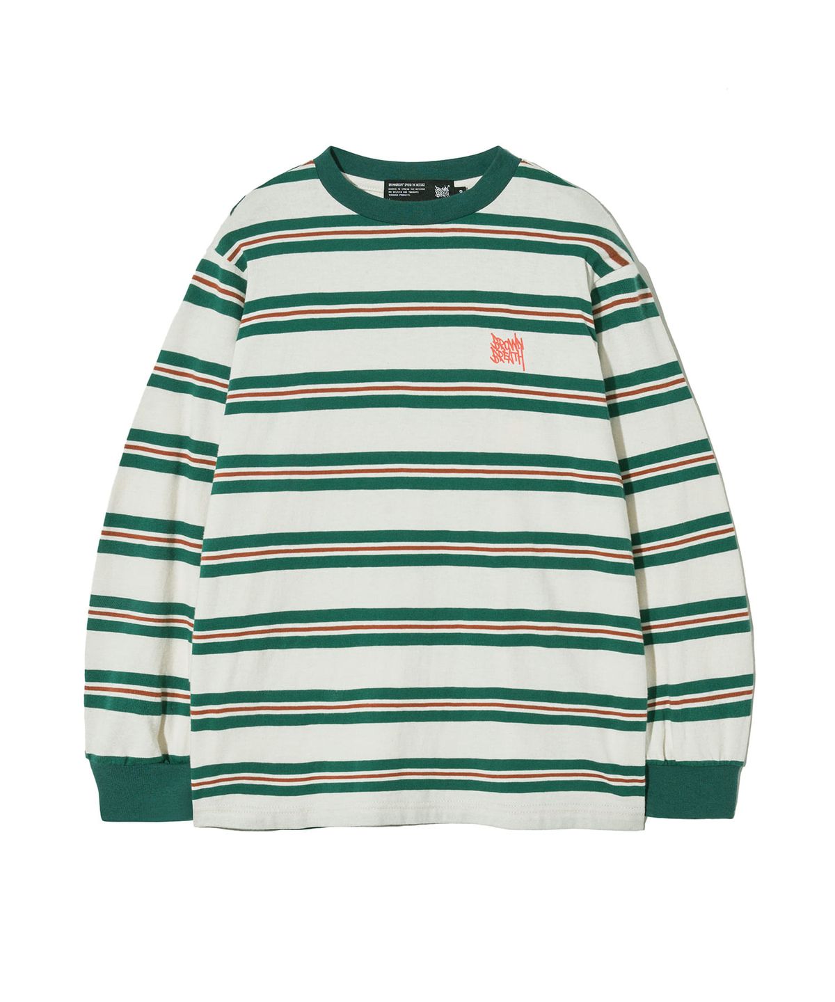 브라운브레스 키즈(BROWNBREATH KIDS) KIDS TAG STRIPE LONGSLEEVE - GREEN