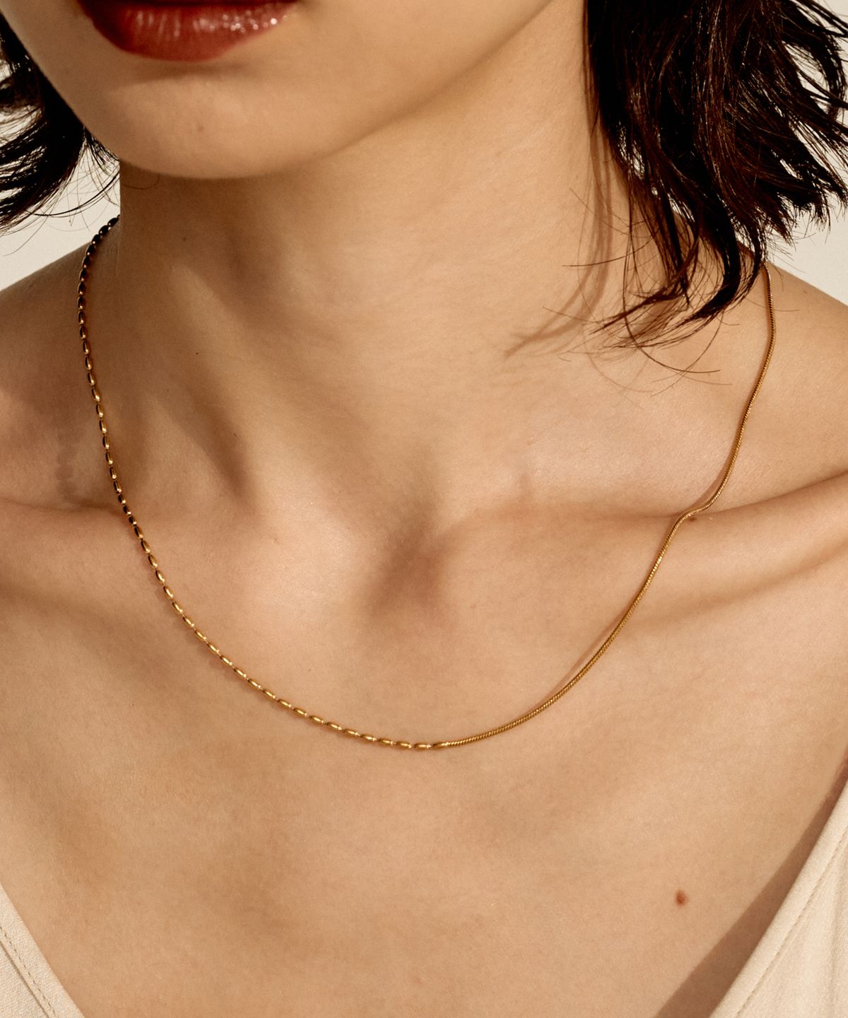 노비스도쿄(NOVICE TOKYO) 콤비 목걸이 Combi Necklace［Stainless］/ One color