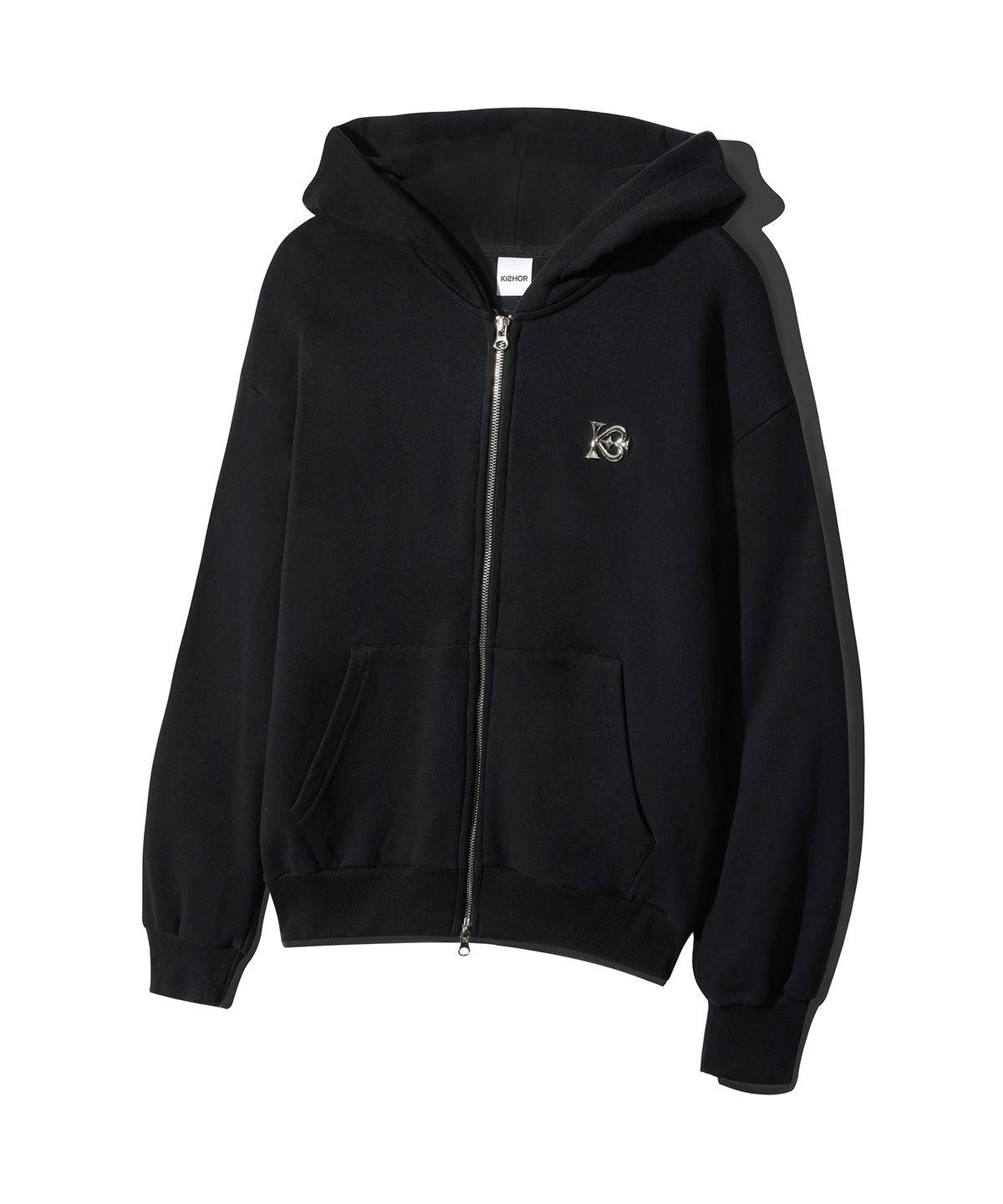 키쇼르(KISHOR) (기모/논기모) KISHOR 25ss METAL LOGO HOOD ZIP-UP (2 COLOR)