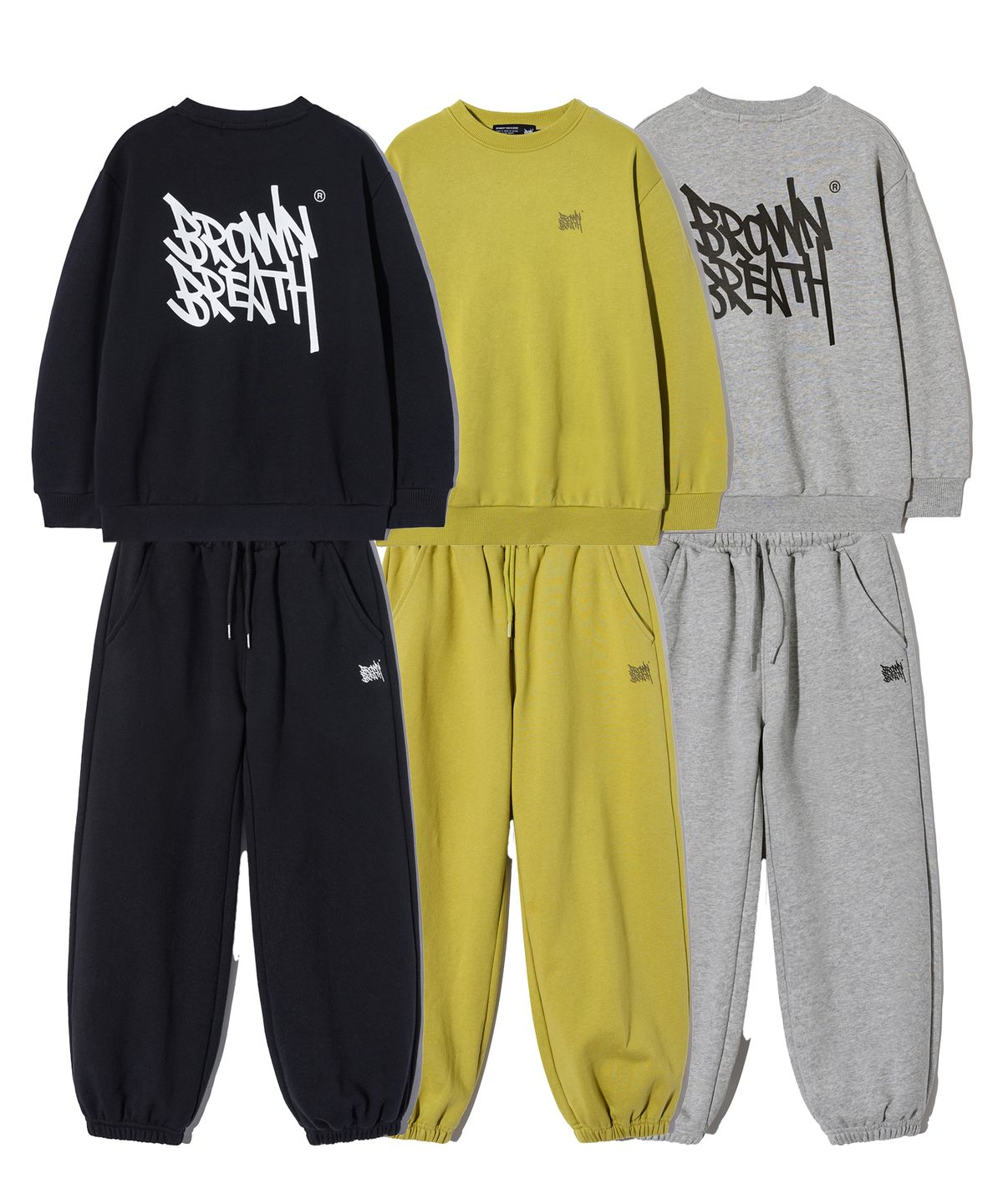 브라운브레스 키즈(BROWNBREATH KIDS) KIDS TAG CREWNECK SETUP - 3COLOR