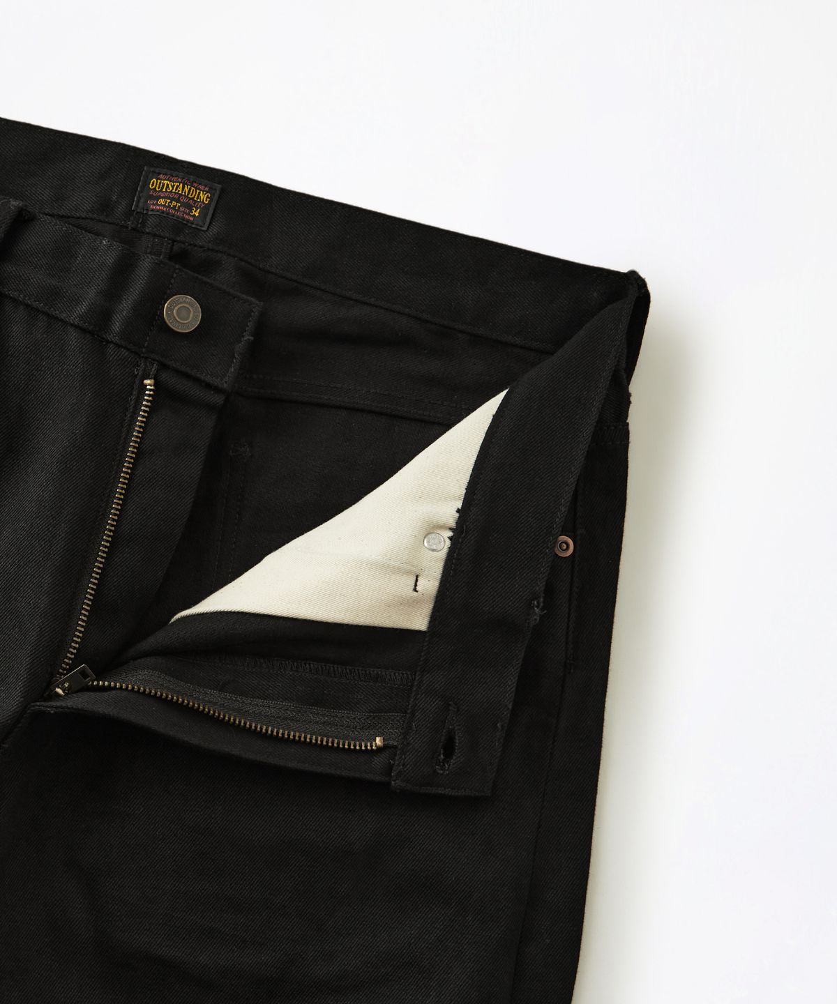 아웃스탠딩(OUTSTANDING) 50S RIDERS SELVEDGE ZIP PANTS_BLACK