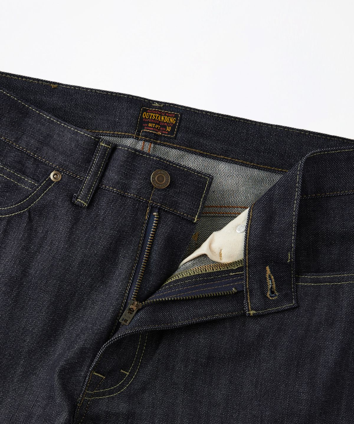 아웃스탠딩(OUTSTANDING) 50S RIDERS SELVEDGE ZIP PANTS_INDIGO