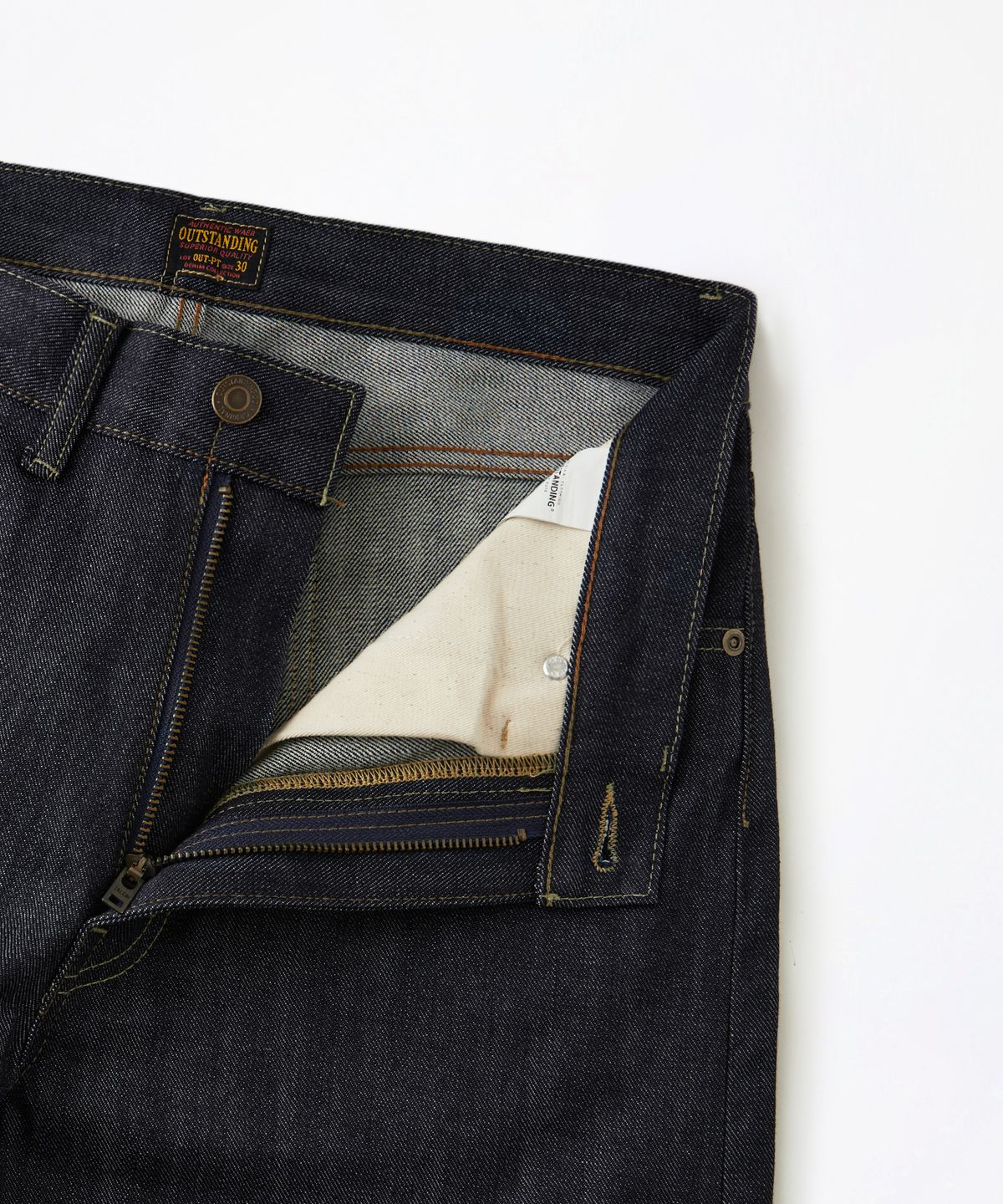 아웃스탠딩(OUTSTANDING) 50S RIDERS SELVEDGE ZIP PANTS_INDIGO