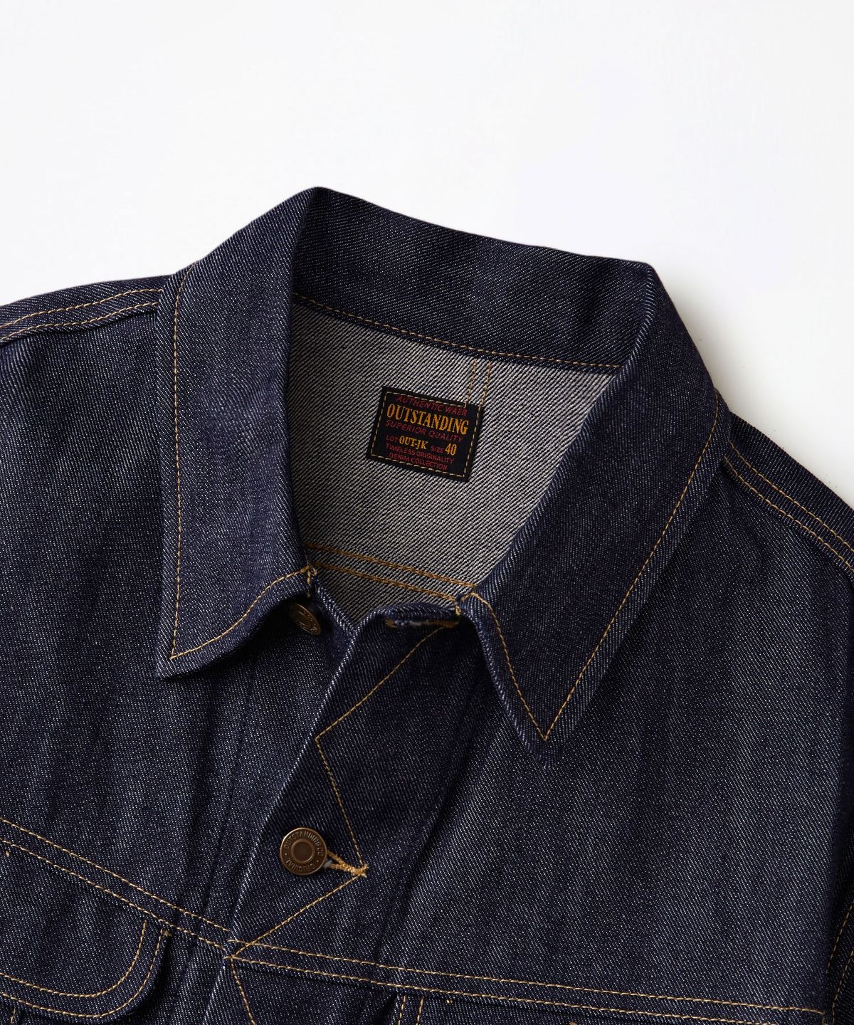 아웃스탠딩(OUTSTANDING) 50S WESTERN RIDER SELVEDGE JACKET_INDIGO