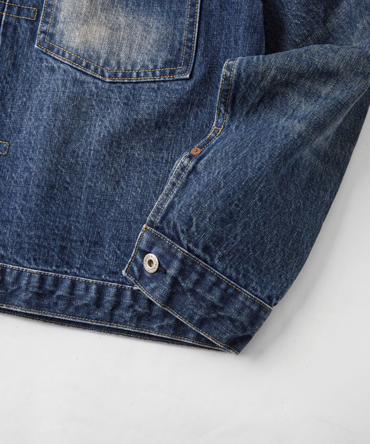 아웃스탠딩(OUTSTANDING) W.W. II SELVEDGE DENIM 1ST JACKET_MEDIUM BLUE