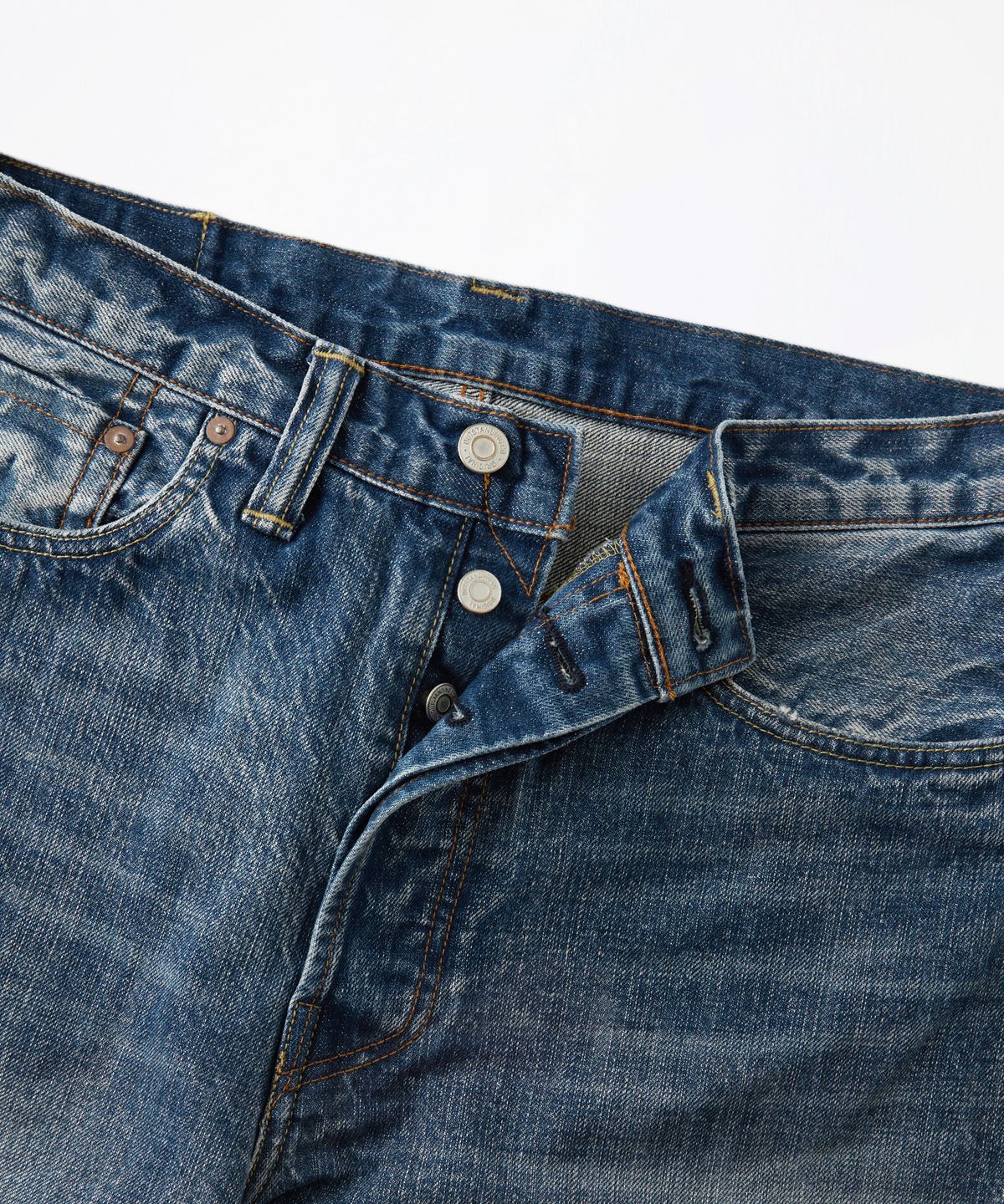 아웃스탠딩(OUTSTANDING) 40S SELVEDGE STRAIGHT PANTS_L.BLUE