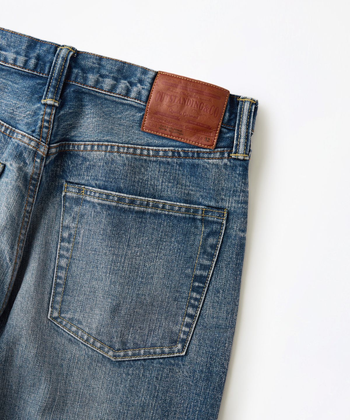 아웃스탠딩(OUTSTANDING) 40S SELVEDGE STRAIGHT PANTS_L.BLUE