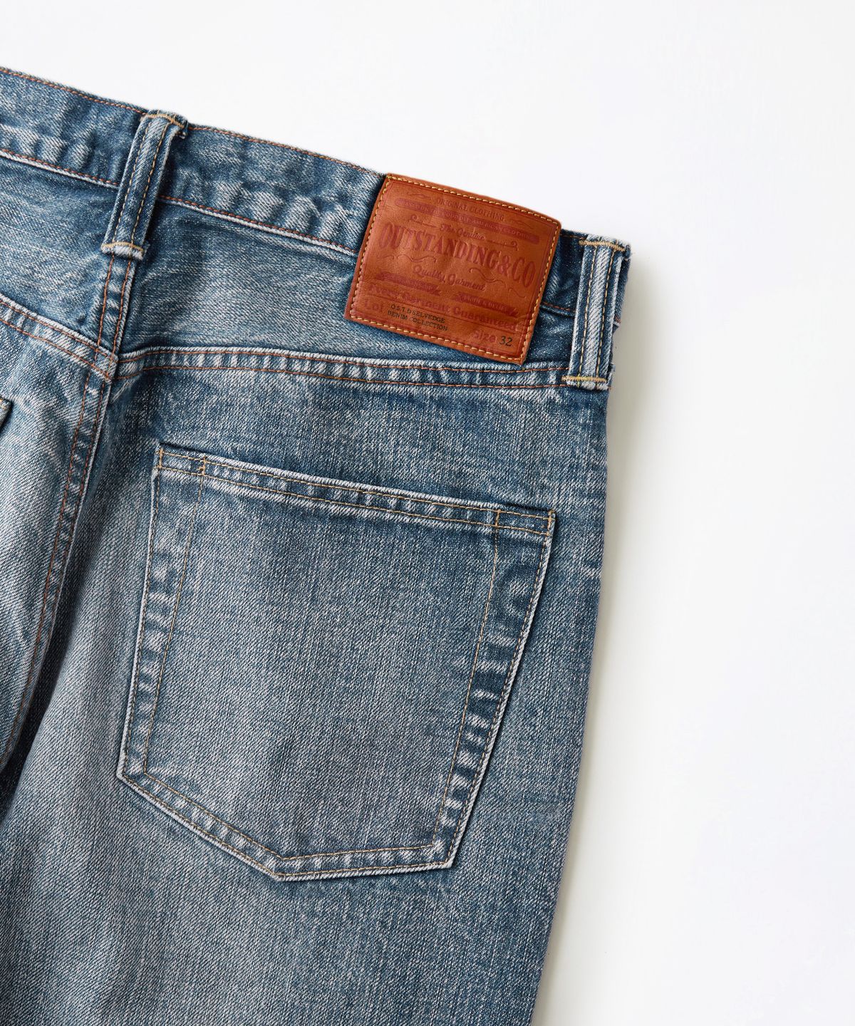 아웃스탠딩(OUTSTANDING) 40S SELVEDGE STRAIGHT PANTS_L.BLUE