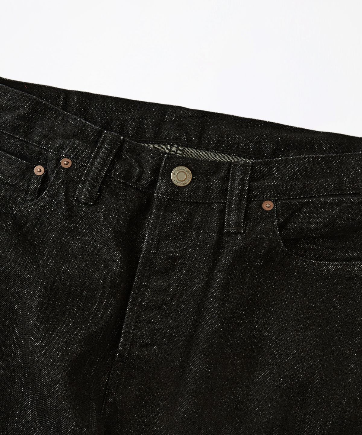 아웃스탠딩(OUTSTANDING) 40S SELVEDGE STRAIGHT PANTS_BLACK