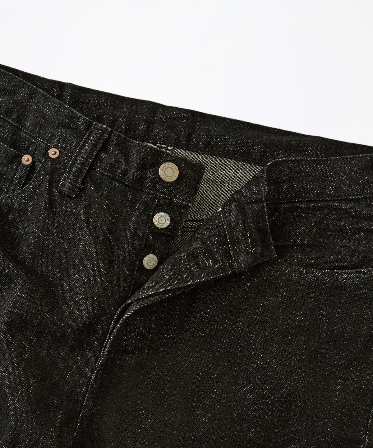 아웃스탠딩(OUTSTANDING) 40S SELVEDGE STRAIGHT PANTS_BLACK