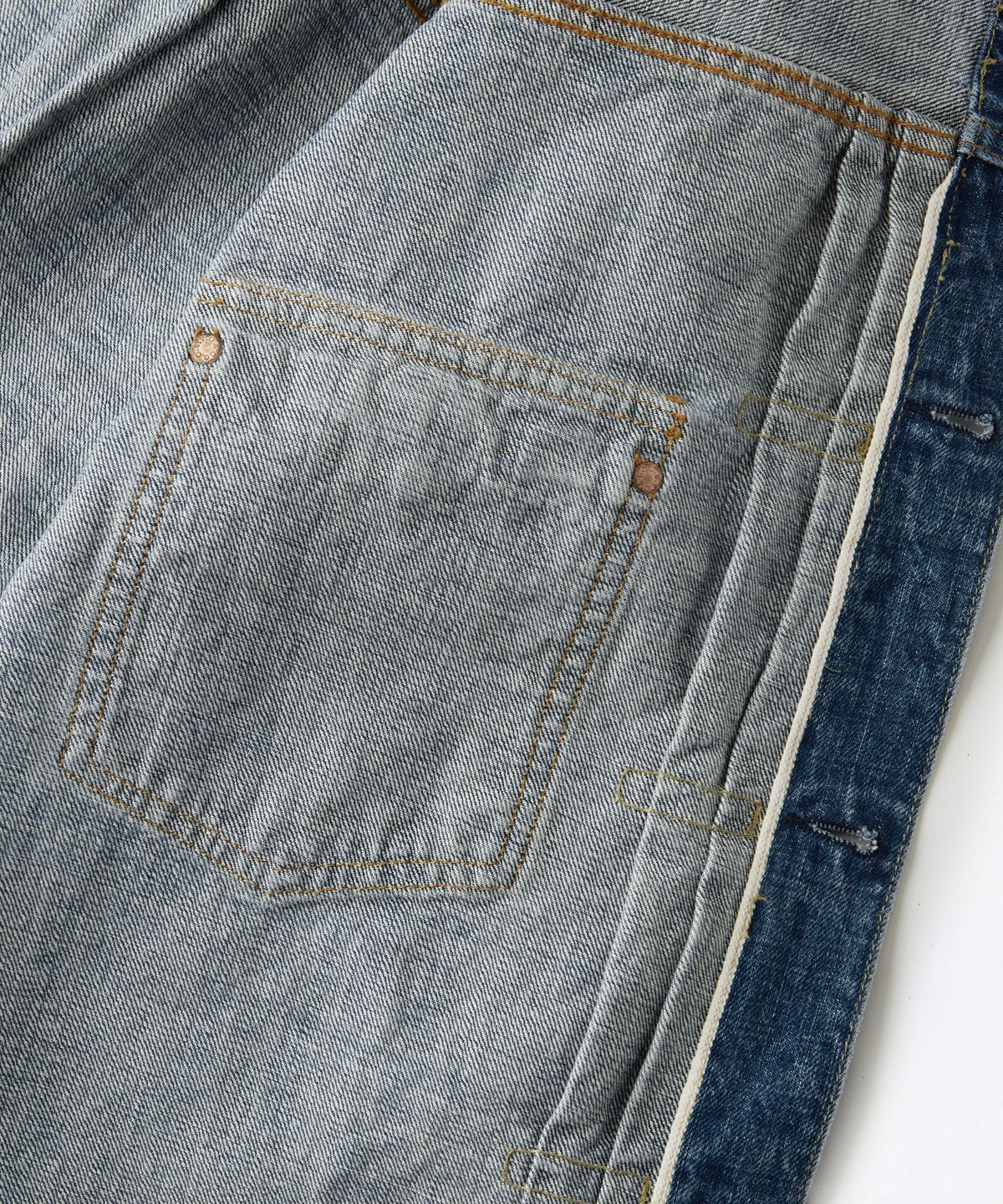아웃스탠딩(OUTSTANDING) SELVEDGE DENIM 1ST JACKET_L.BLUE