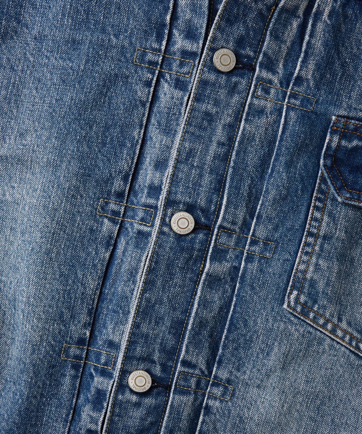 아웃스탠딩(OUTSTANDING) SELVEDGE DENIM 1ST JACKET_L.BLUE