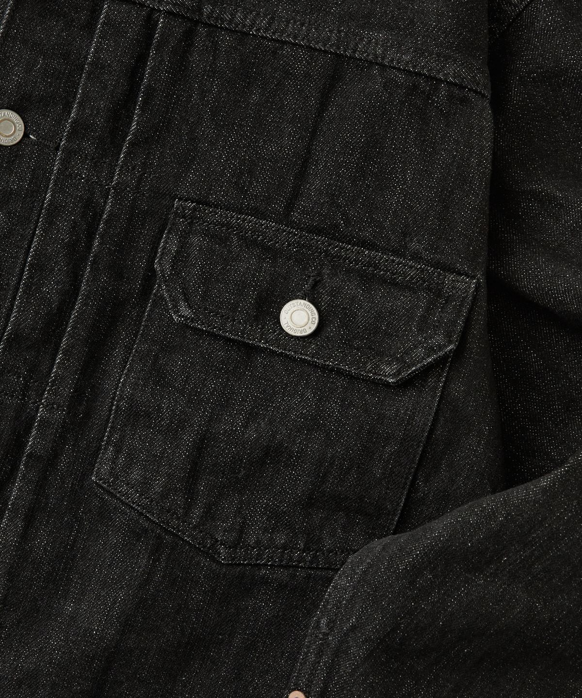 아웃스탠딩(OUTSTANDING) SELVEDGE DENIM 1ST JACKET_BLACK