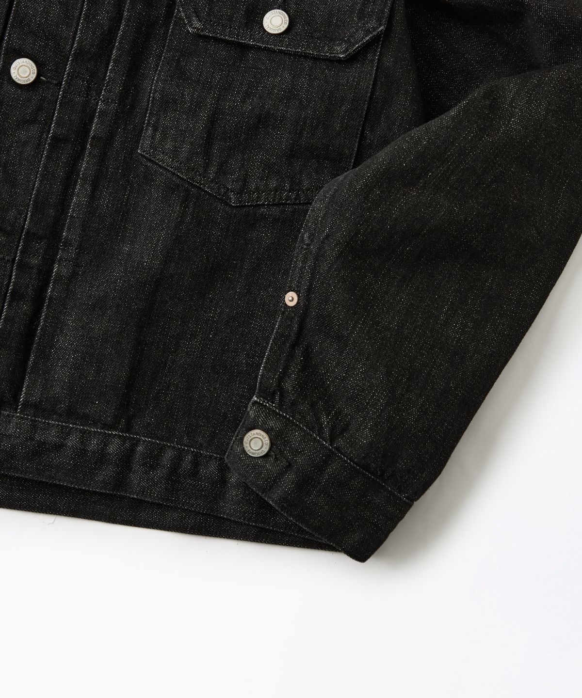 아웃스탠딩(OUTSTANDING) SELVEDGE DENIM 1ST JACKET_BLACK
