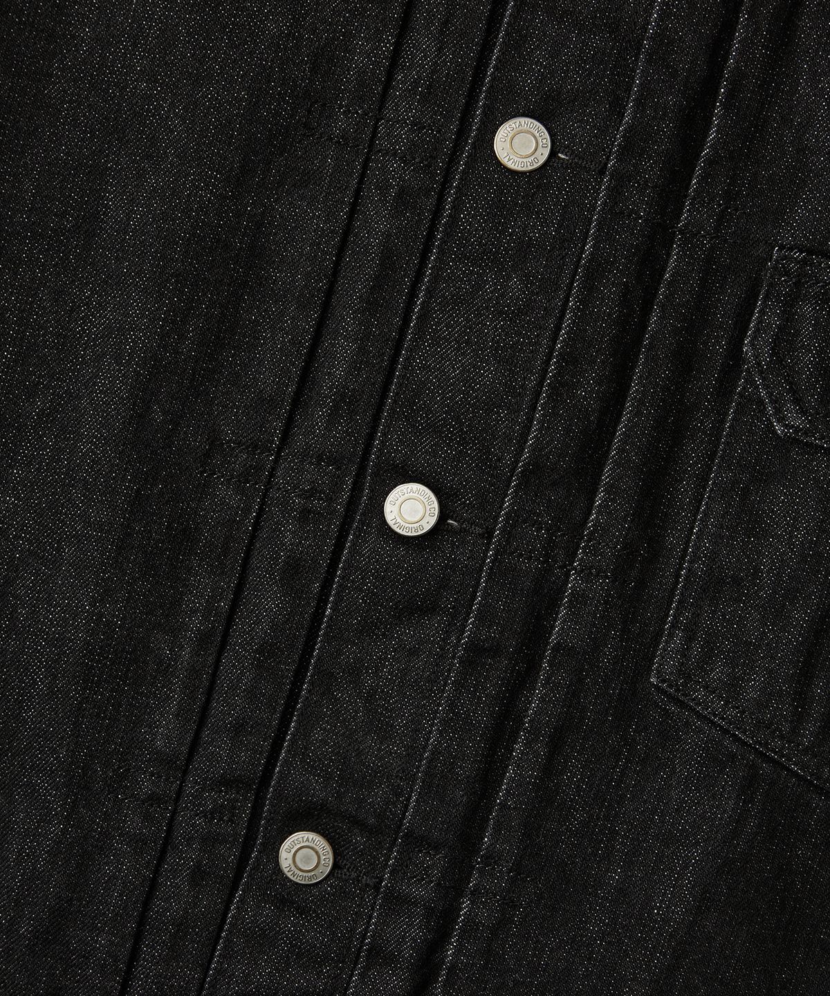 아웃스탠딩(OUTSTANDING) SELVEDGE DENIM 1ST JACKET_BLACK