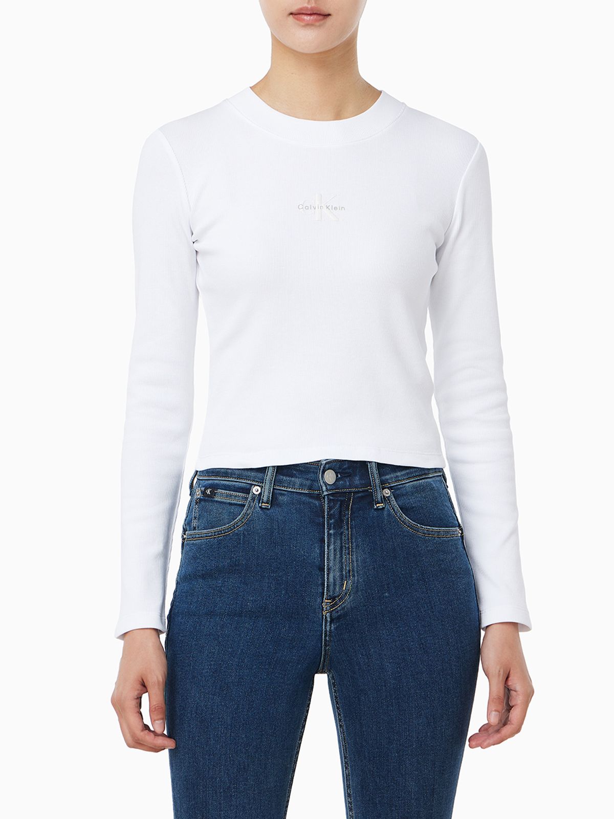 캘빈클라인 진(CALVIN KLEIN JEANS) 여성 L/S 모노그램 베이비 티셔츠 47A803G YAA