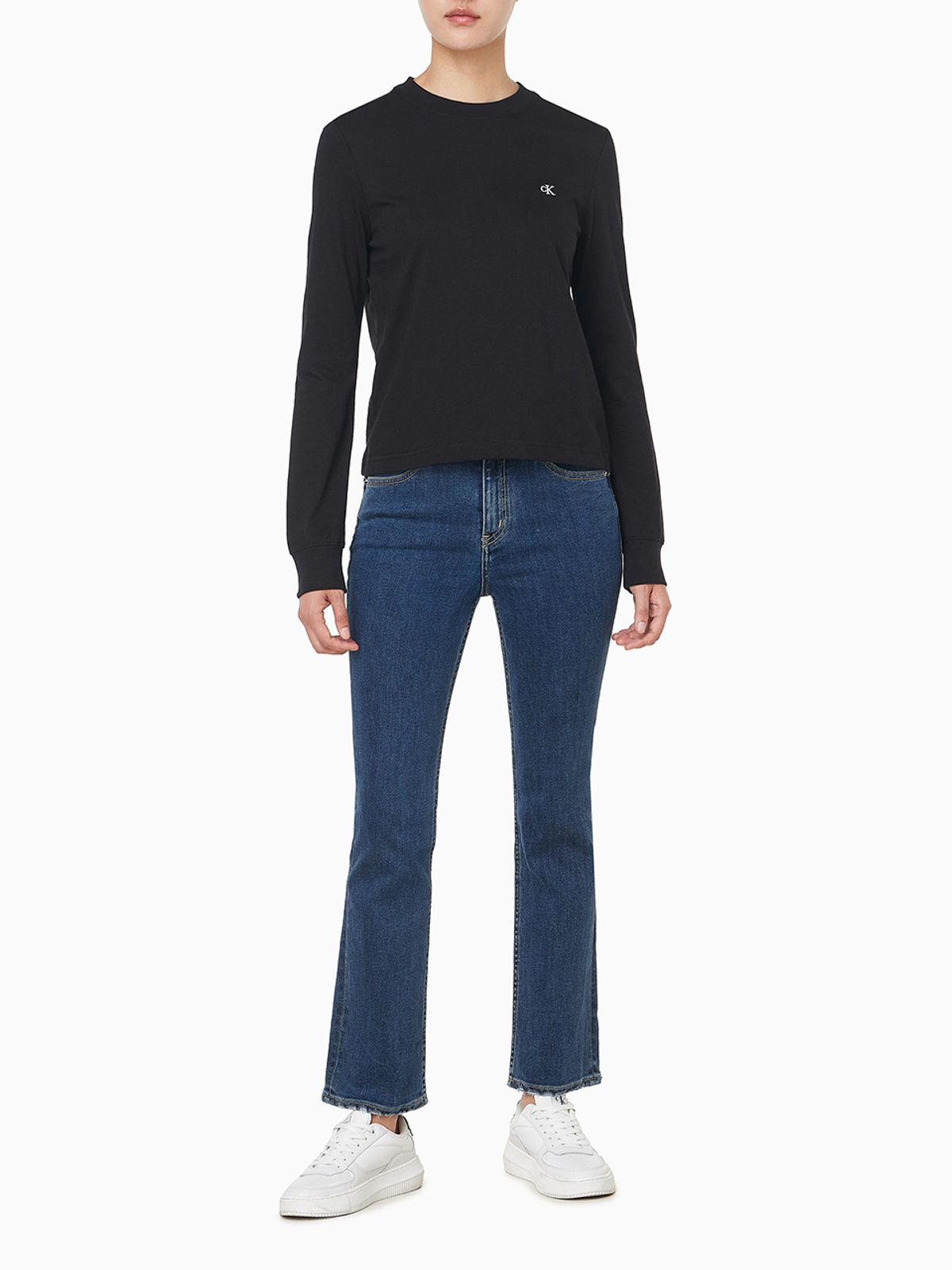 캘빈클라인 진(CALVIN KLEIN JEANS) 여성 L/S 아카이브 로고 크루넥 티셔츠 47D269G UB1