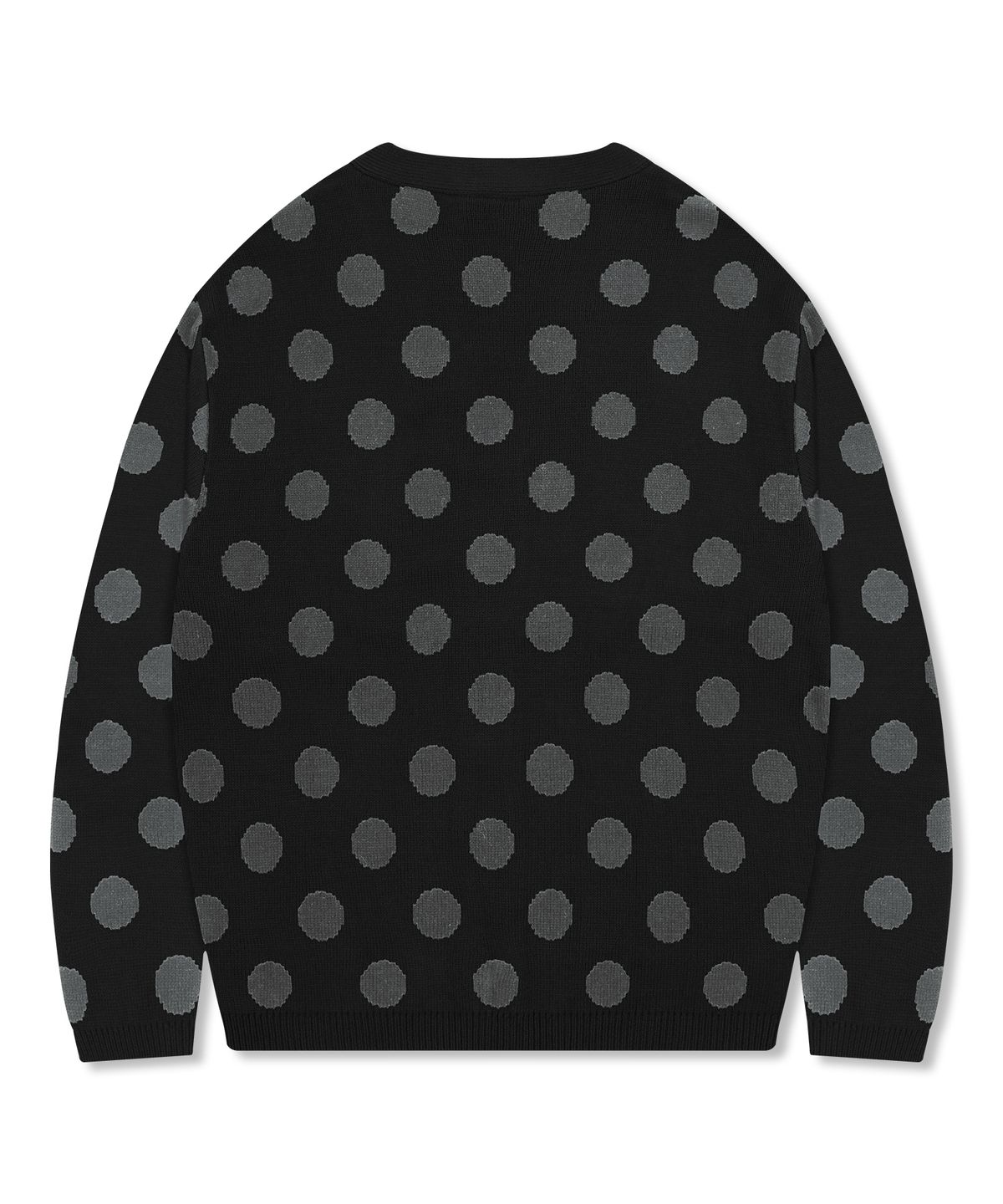 엑스톤즈(XTONZ) XTK160 도트 브이넥 니트 가디건 (BLACK)