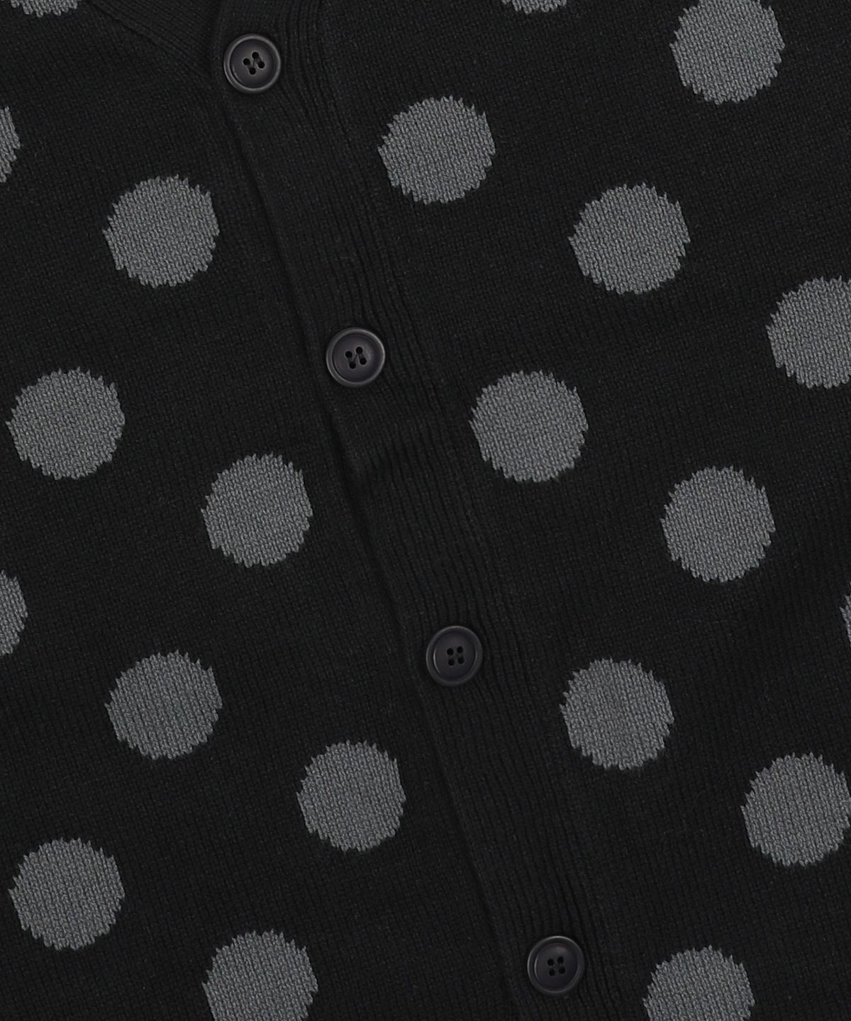 엑스톤즈(XTONZ) XTK160 도트 브이넥 니트 가디건 (BLACK)