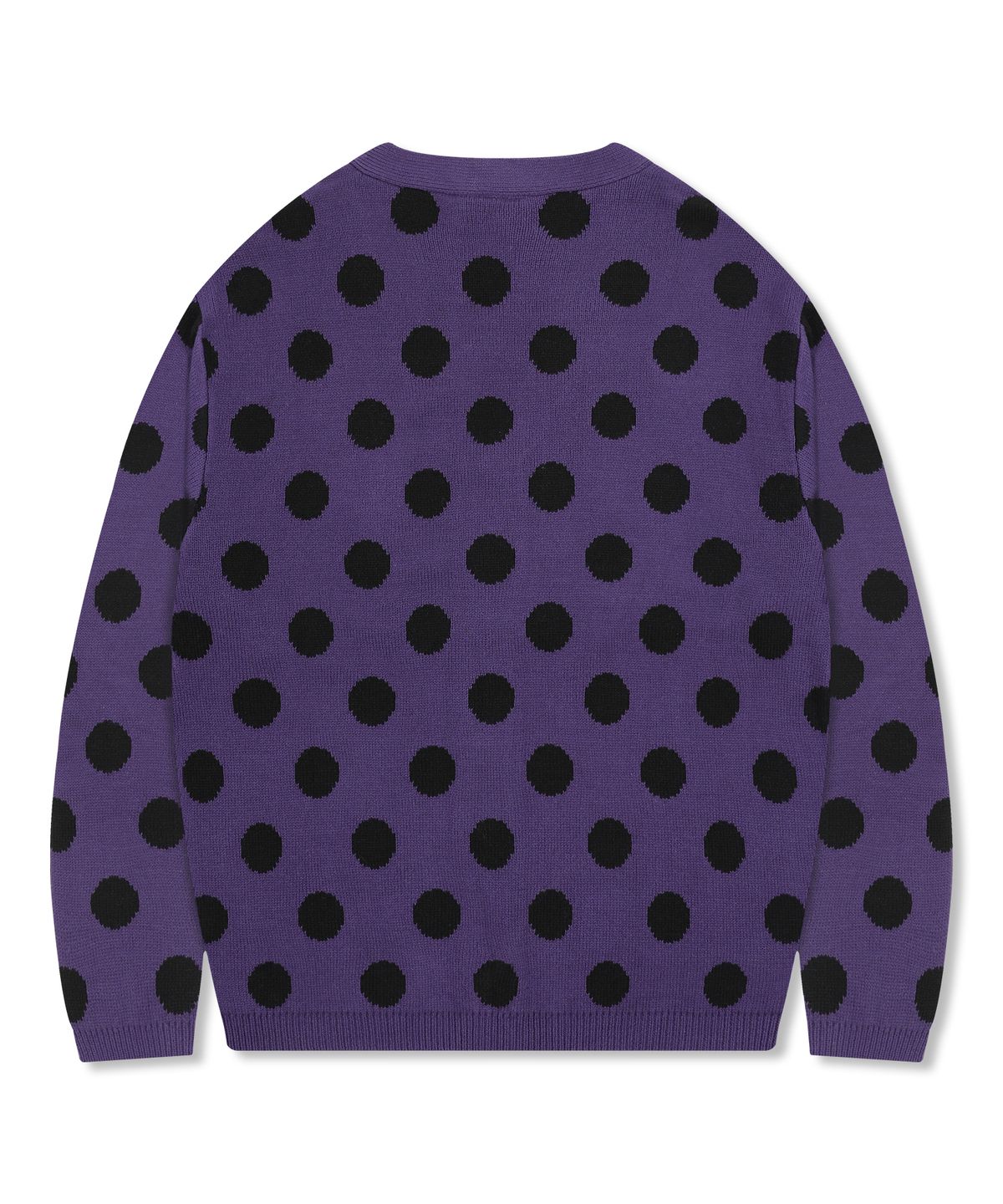 엑스톤즈(XTONZ) XTK160 도트 브이넥 니트 가디건 (PURPLE)
