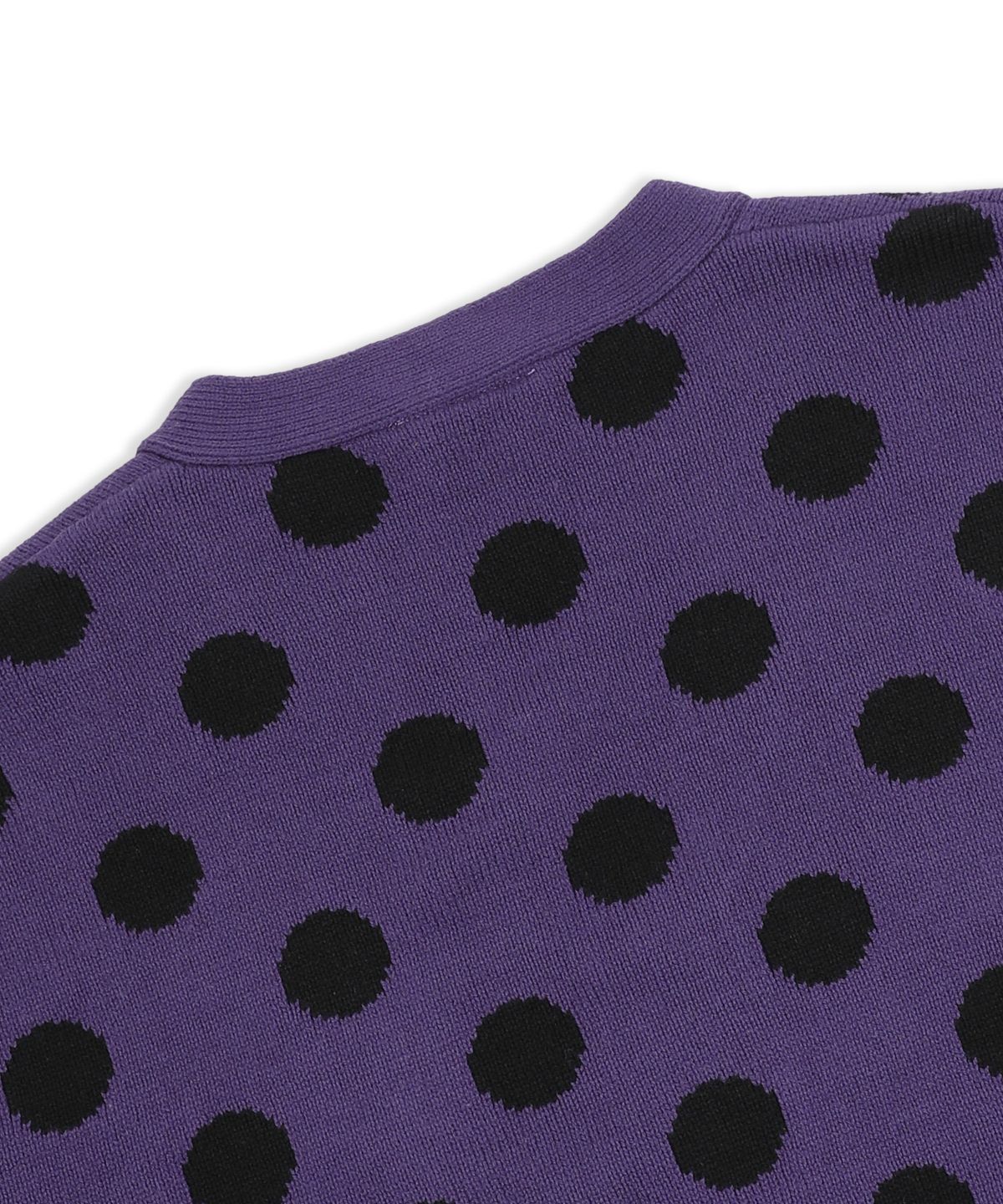 엑스톤즈(XTONZ) XTK160 도트 브이넥 니트 가디건 (PURPLE)