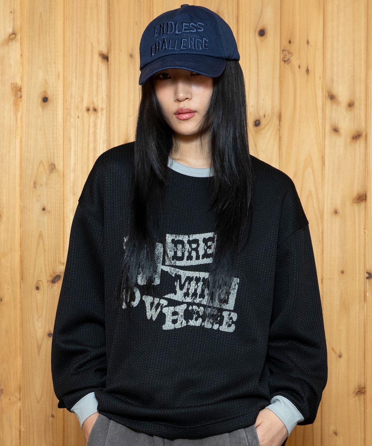 엑스톤즈(XTONZ) XTT148 링거 니트 롱슬리브 (BLACK)