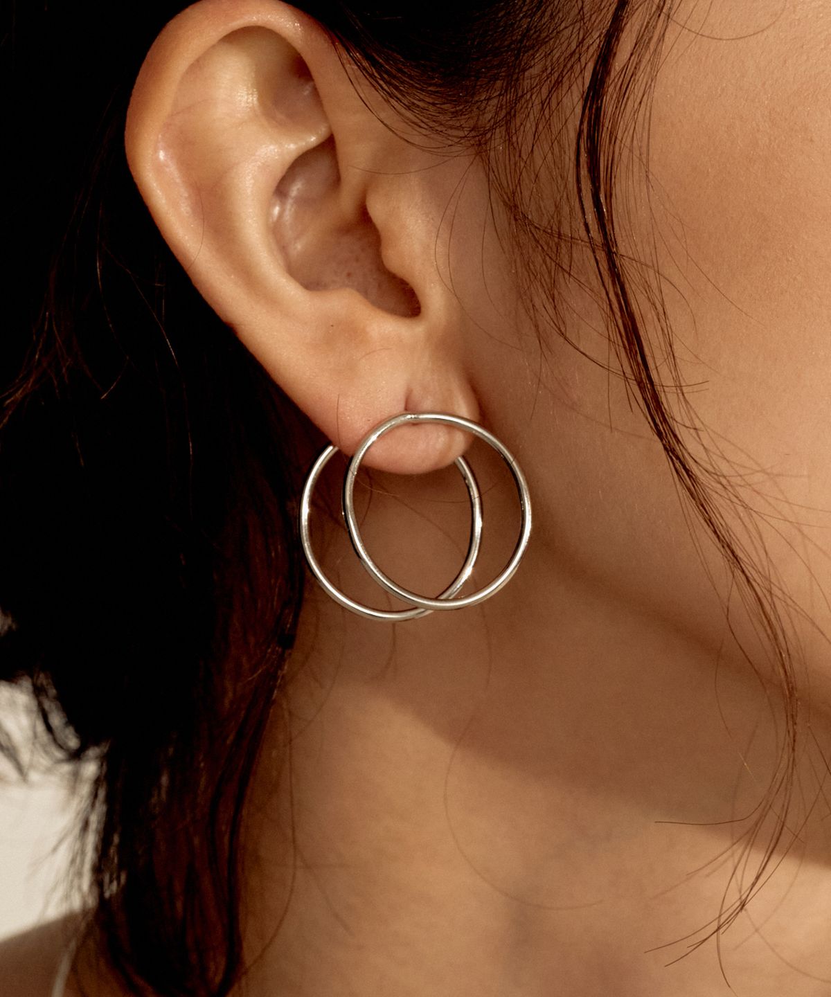 노비스도쿄(NOVICE TOKYO) 더블 뉘앙스 서클 피어스 Double Nuance Circle Pierce / Silver