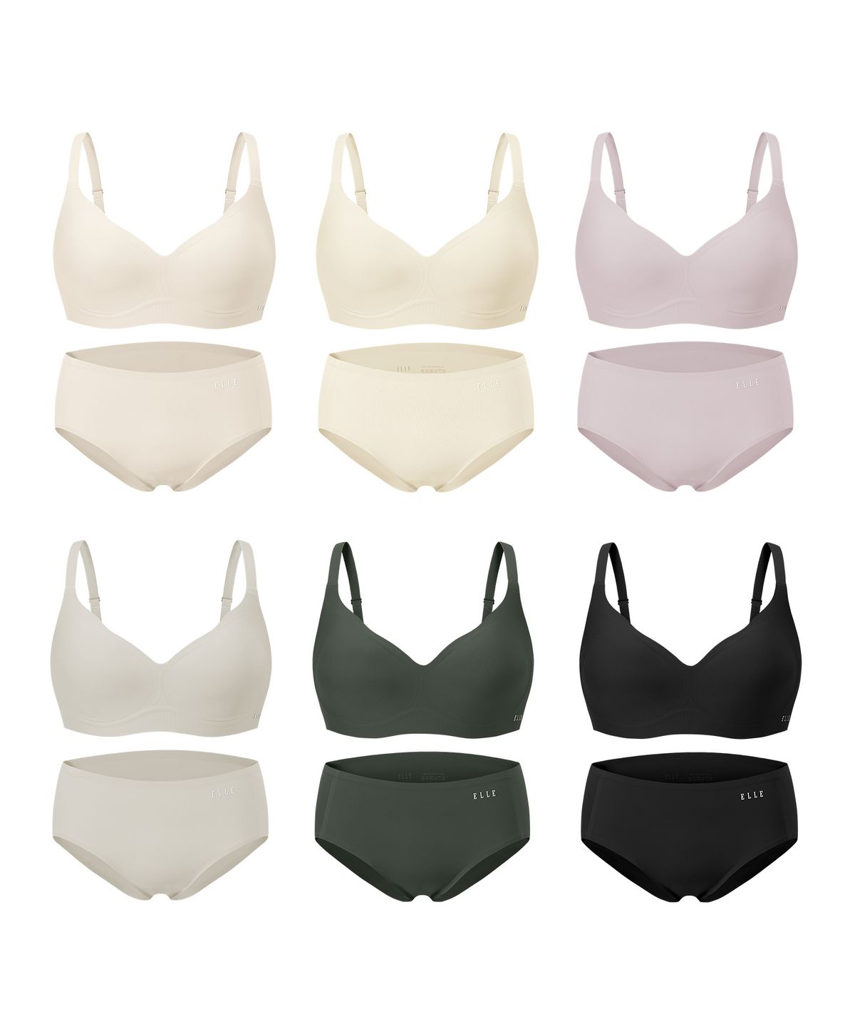 엘르이너웨어(ELLE INNERWEAR) [라이트핏] 쉐딩 심리스 브라 팬티 세트