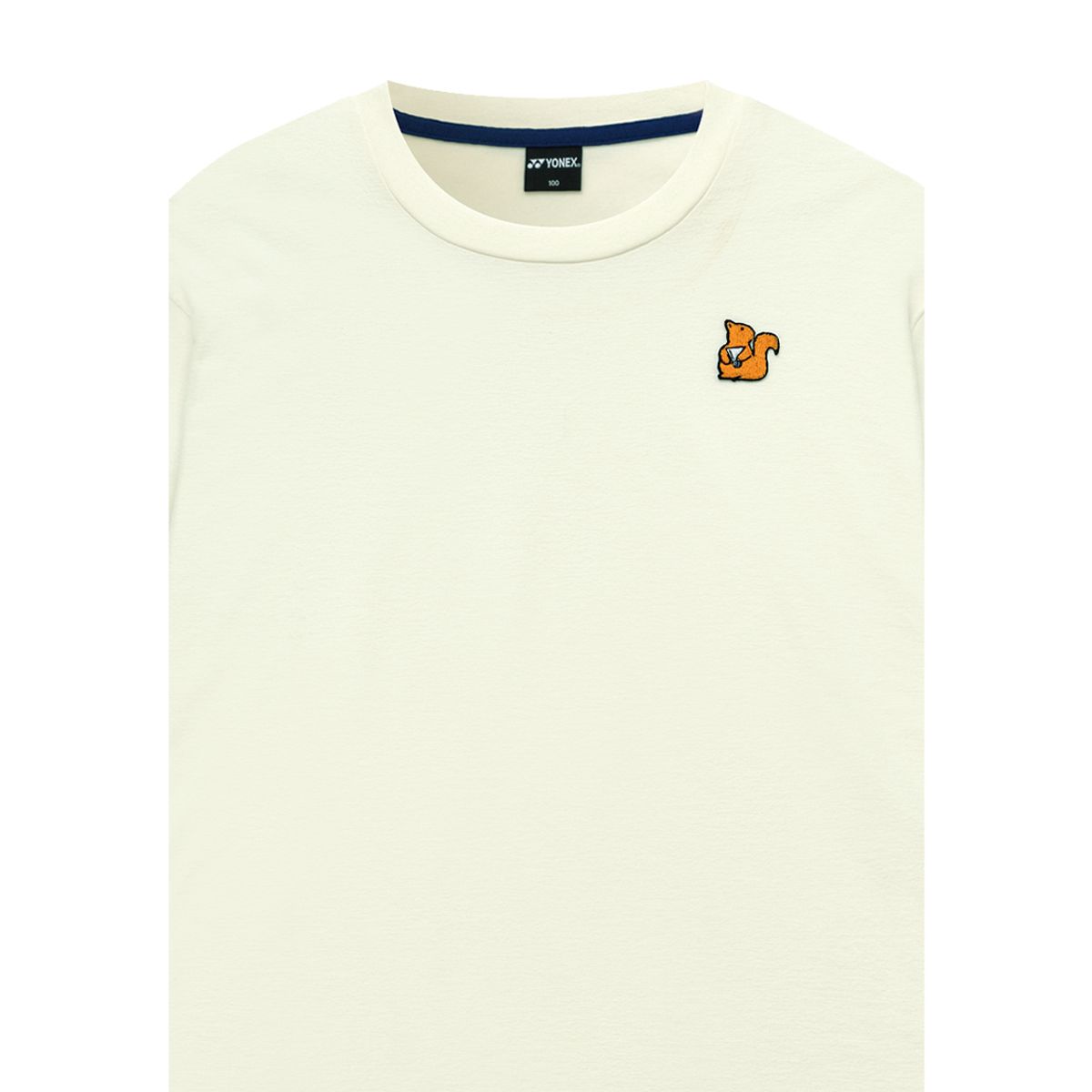 요넥스(YONEX) 253TS034U 아이보리 남녀공용 다람쥐 그래픽 반팔 티셔츠