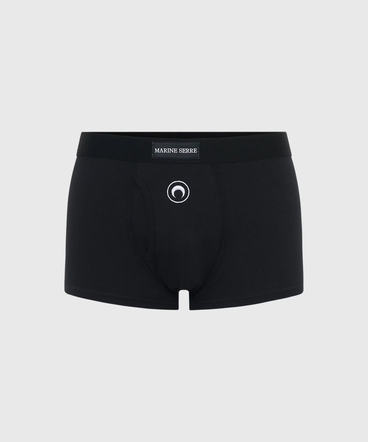 마린 세르(MARINE SERRE) (M) 문 로고 스트레치드 저지 박서 쇼츠 블랙 MOON LOGO STRETCHED JERSEY BOXER SHORT BK99 BLACK