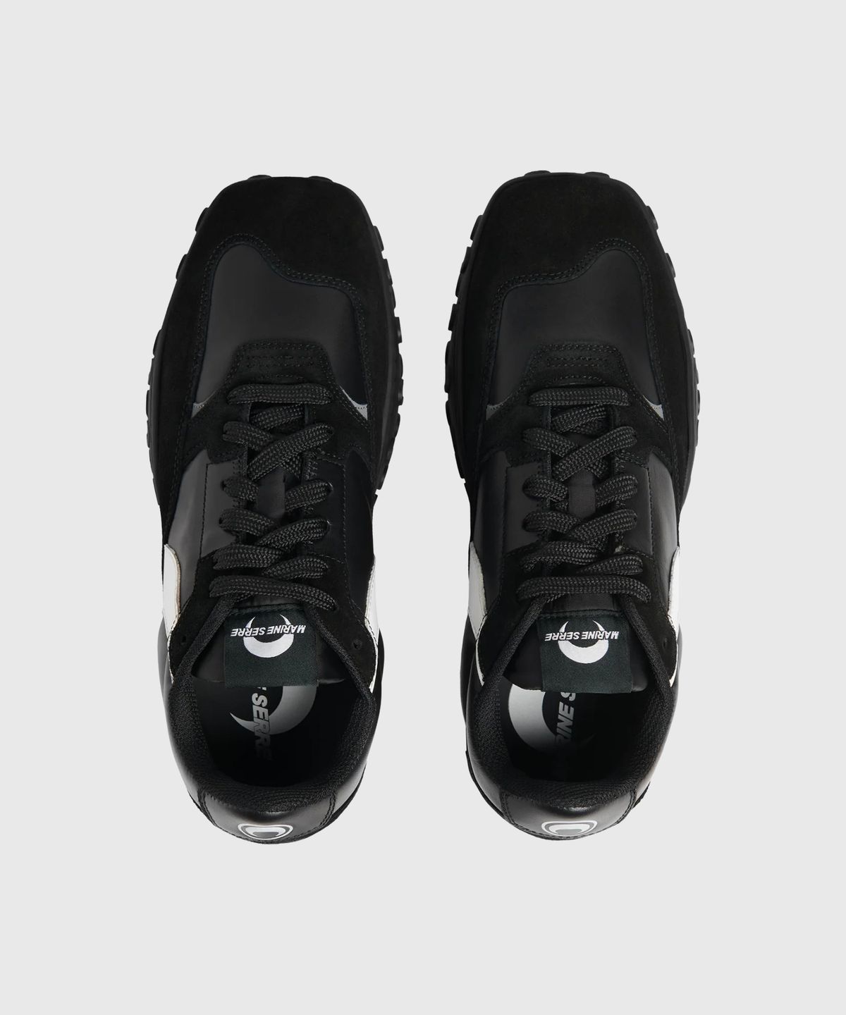 마린 세르(MARINE SERRE) (W) 스웨이드 레더 MS 라이즈 블랙 SUEDE LEATHER MS RISE BK99 BLACK