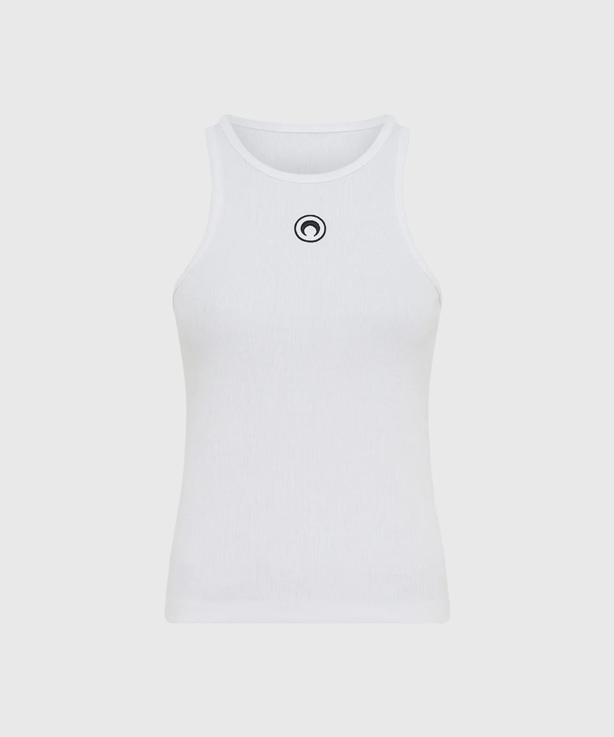 마린 세르(MARINE SERRE) (W) 문 로고 립 저지 탱크 탑 화이트 MOON LOGO RIBBED JERSEY TANK TOP WH10 WHITE