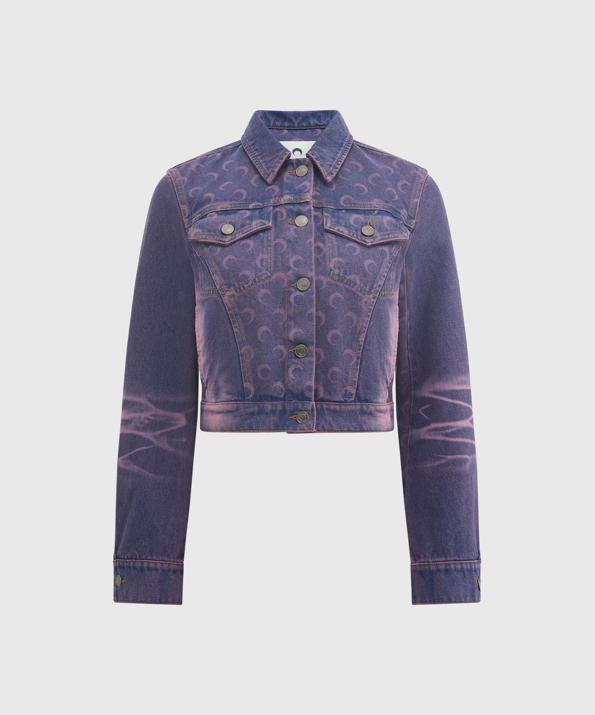 마린 세르(MARINE SERRE) (W) 문 레이저 데님 크롭 자켓 라벤더 MOON LASER DENIM CROPPED JACKET PU20 LAVENDER