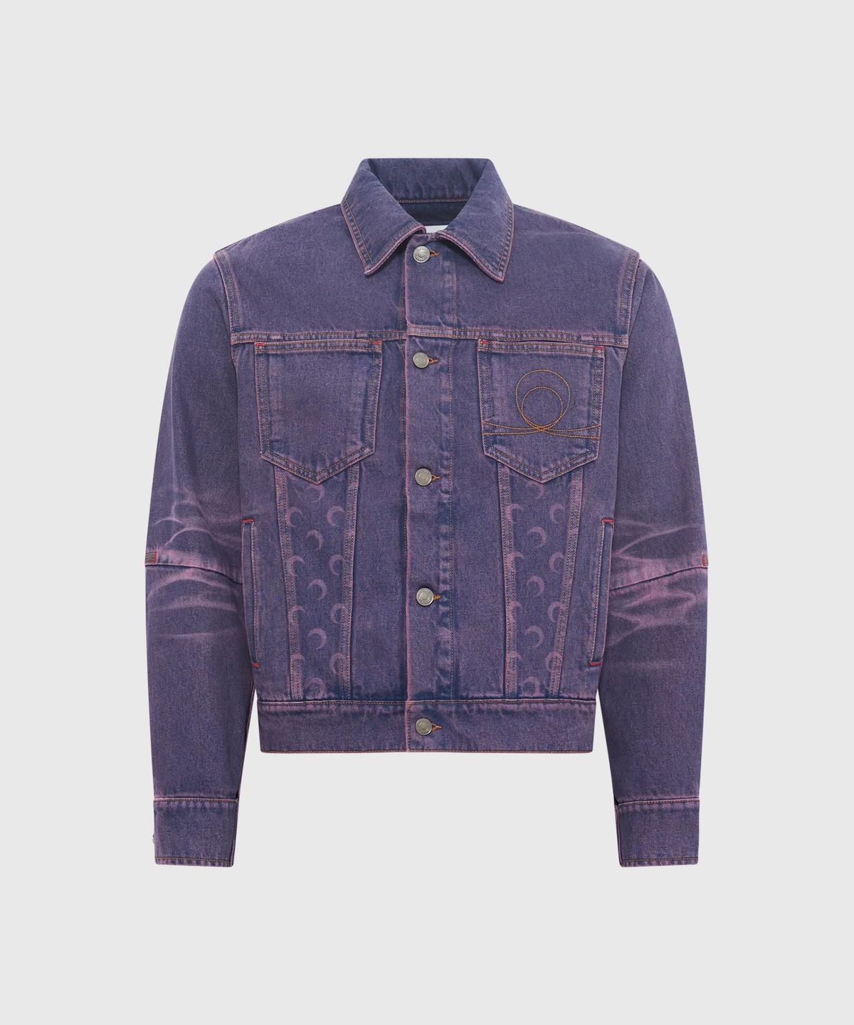 마린 세르(MARINE SERRE) (M) 문 레이저 데님 트러커 자켓 라벤더 MOON LASER DENIM TRUCKER JACKET PU20 LAVENDER