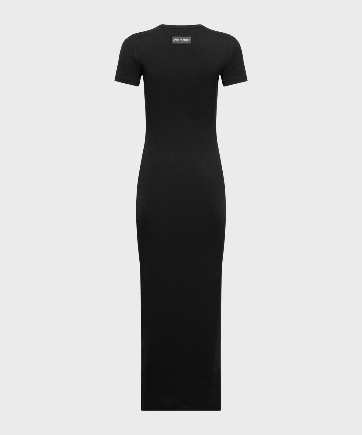 마린 세르(MARINE SERRE) (W) 문 로고 립 저지 튜브 드레스 블랙 MOON LOGO RIBBED JERSEY TUBE DRESS BK99 BLACK