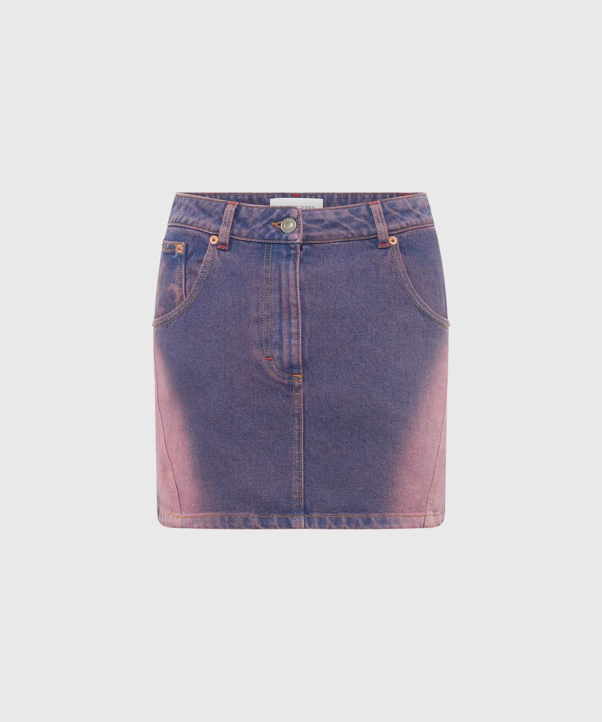 마린 세르(MARINE SERRE) (W) 문 레이저 데님 미니 스커트 라벤더 MOON LASER DENIM MINI SKIRT PU20 LAVENDER