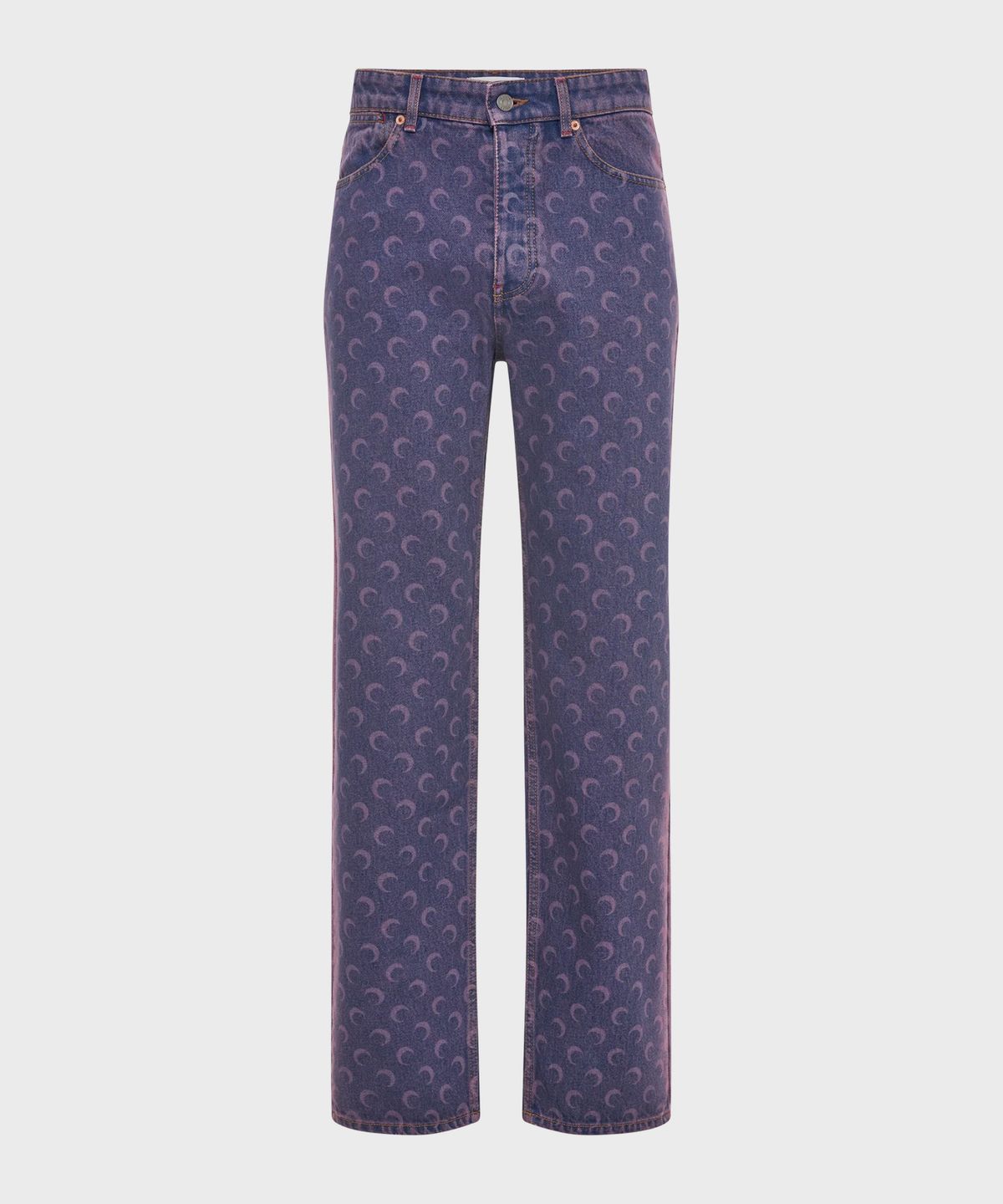 마린 세르(MARINE SERRE) (M) 문 레이저 데님 오버사이즈 진 라벤더 MOON LASER DENIM LOOSE JEANS PU20 LAVENDER